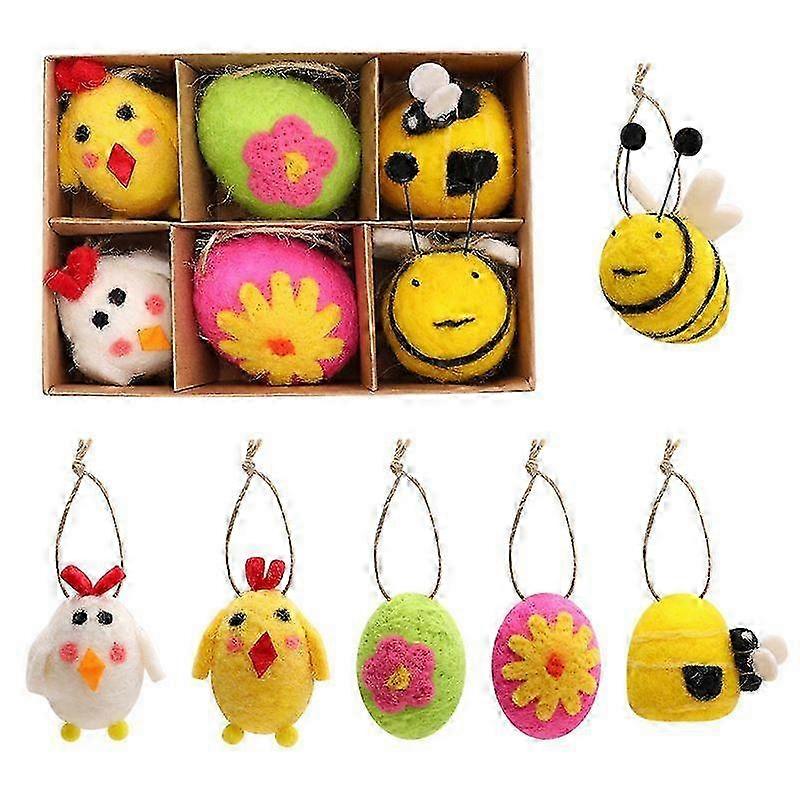 6Pcs Felt Easter Decorations Easter Felt Ornaments
