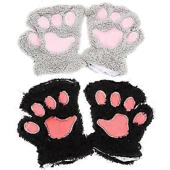 2 paar dameshandschoenen winter warme halfvinger handschoenen tienermeisjes mooie handschoenen Y