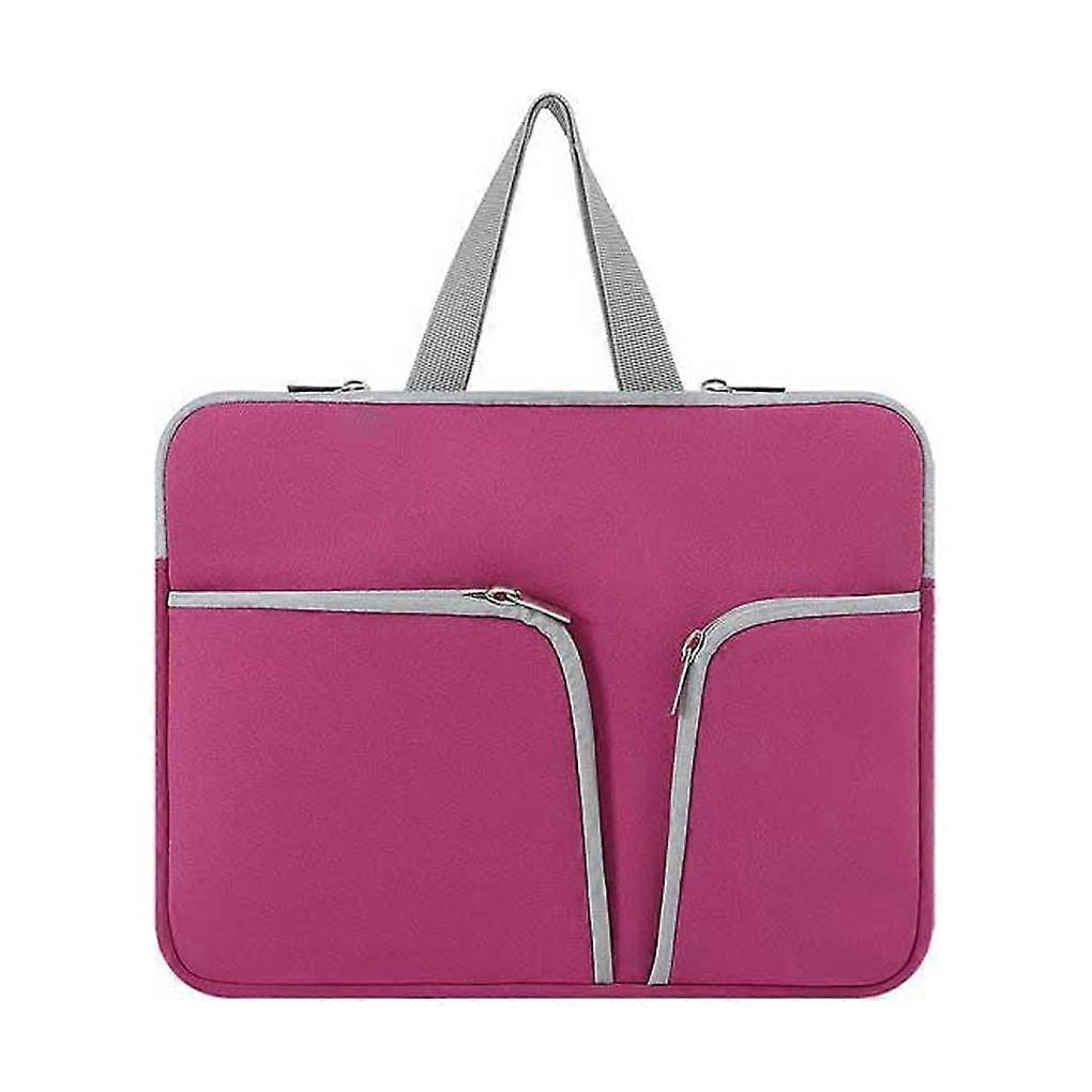 Linyer Laptop Sleeve Waterproof Computer Case Portable Bag Pocket Carrier Pouch Protector Reusable Compartments Business Storage Rose Red 14inch