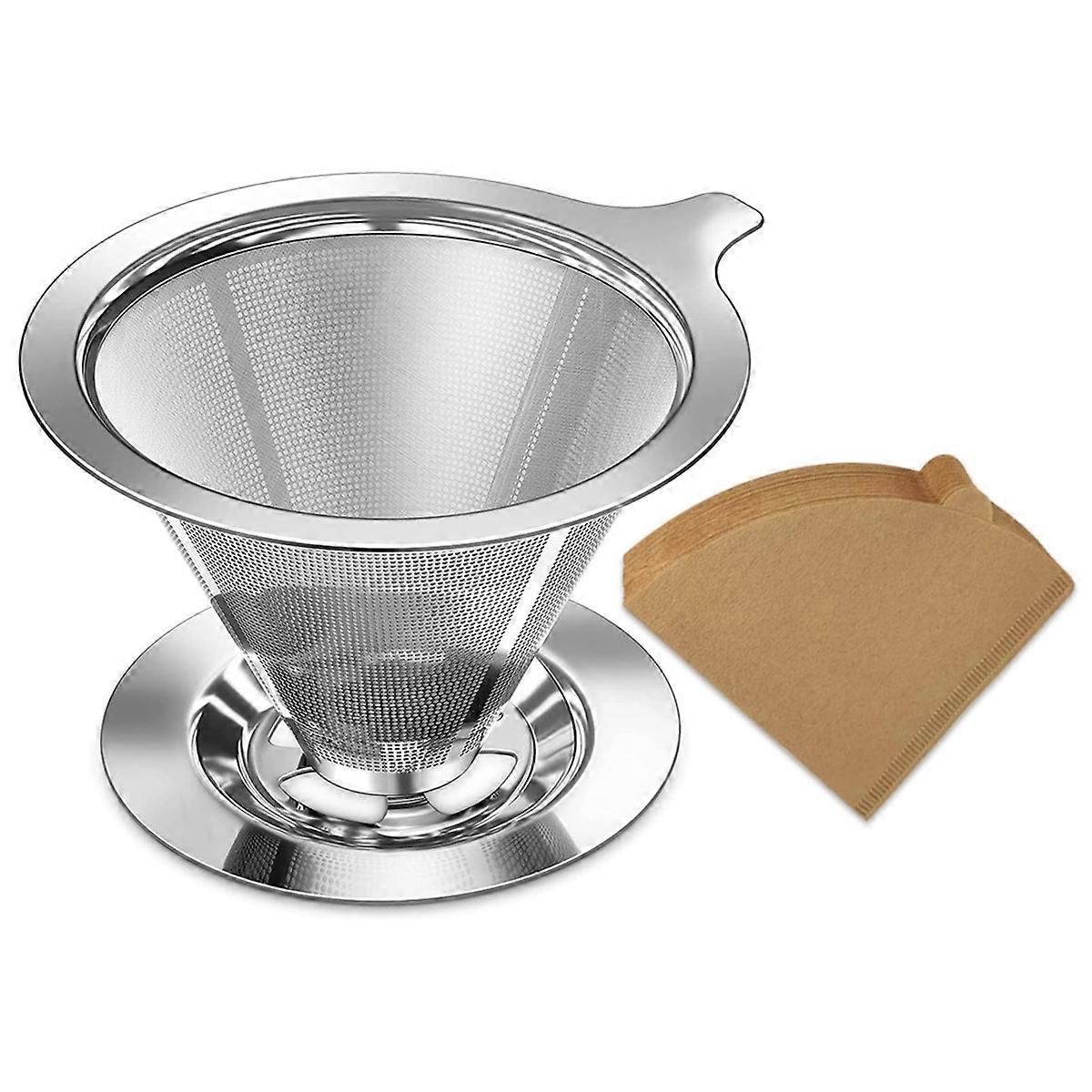 Pour Over Coffee Dripper, Slow Drip Coffee Filter with 40 PCS Paper Filter, Pour Over Coffee Maker for 1-2Cups Brew