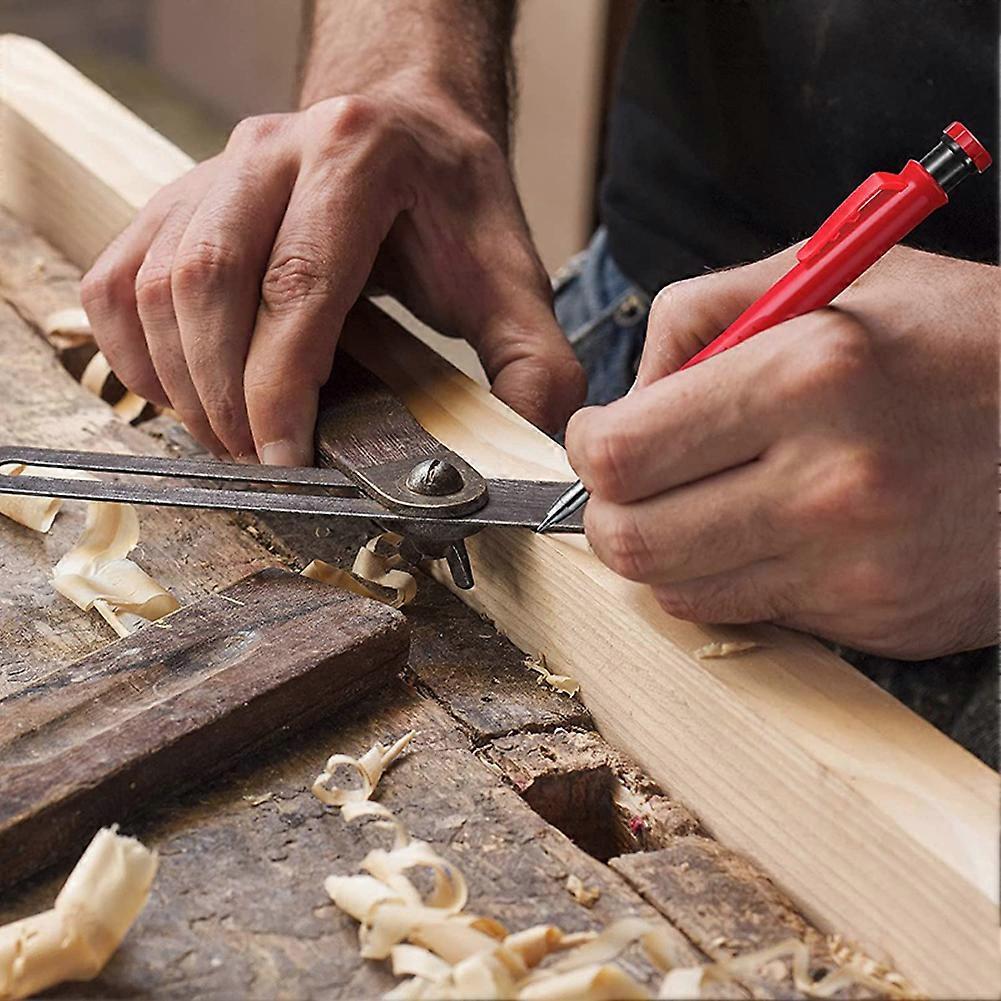 Portable Woodworking Carpenter Mechanical Pencil Deep Hole Drawing Marker with Sharpener Suitable for Construction Decoration Scriber