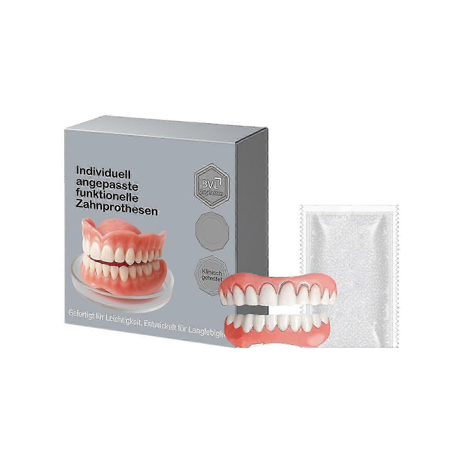 Advanced Full Denture Set, Silicone Reline Denture Set, Denture Silicone Reline Kit, Natural-Looking Teeth, Soft and Comfortable