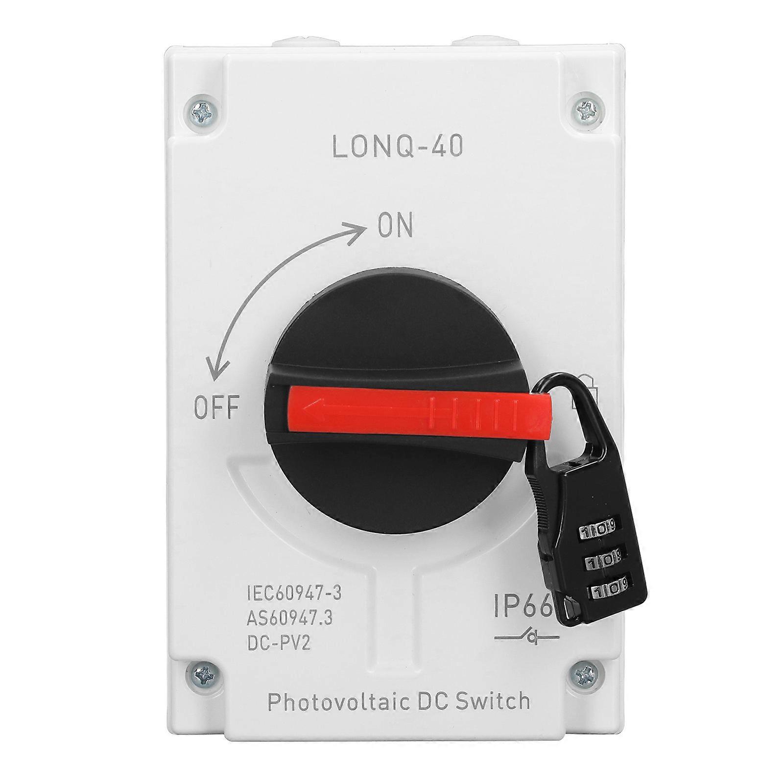 PV Solar Disconnect Switch IP66 Waterproof PV DC Switch for RV Ship DC1200V 32A 4P