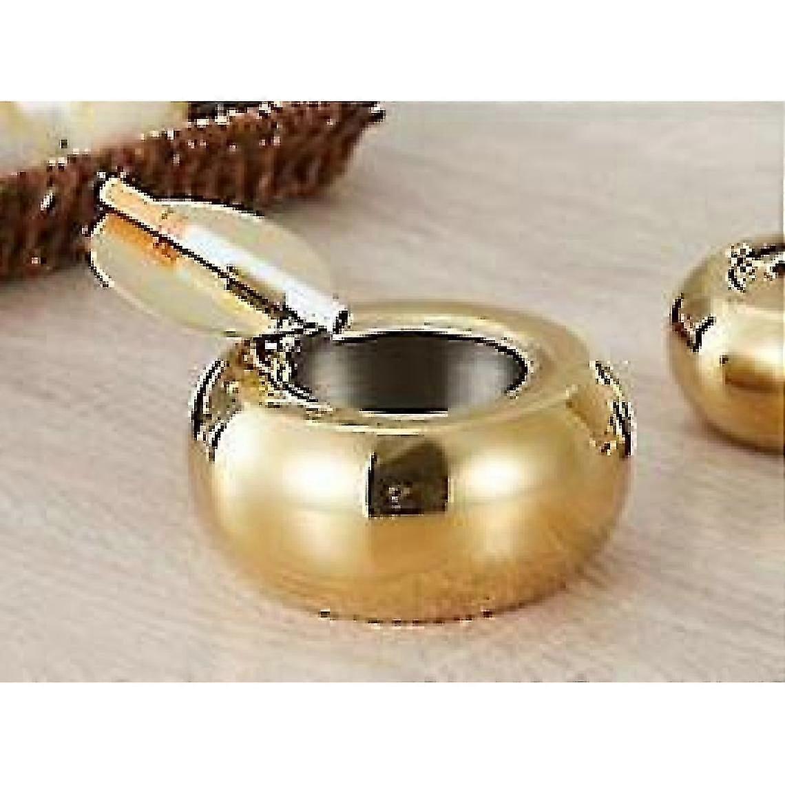 Creative Drum Type Ashtray And Stainless Steel Windproof Cover