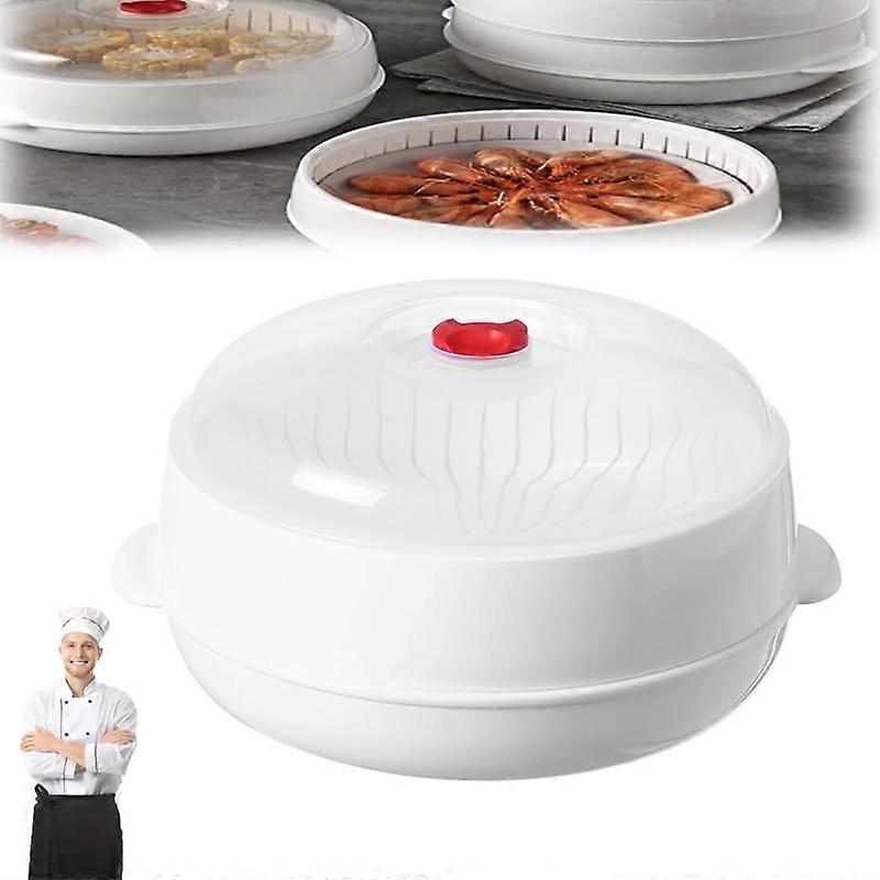 Microwave Oven Steamer With Lid And Tray Round And Square Large Capacity Round 1 Layer