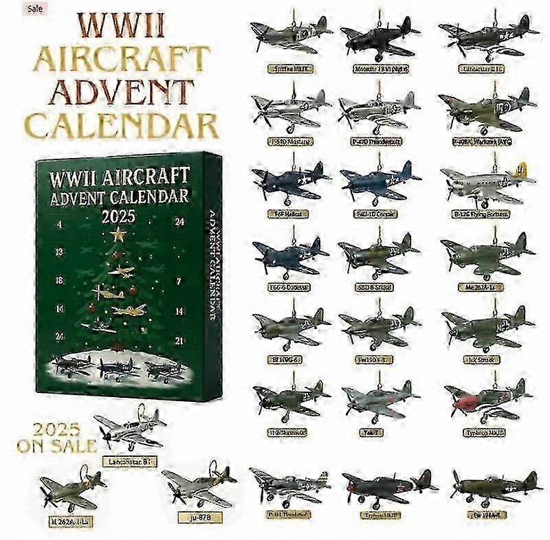 Vintage Warplane Ornament Christmas Tree Decor Blind Box Collectible фигурка