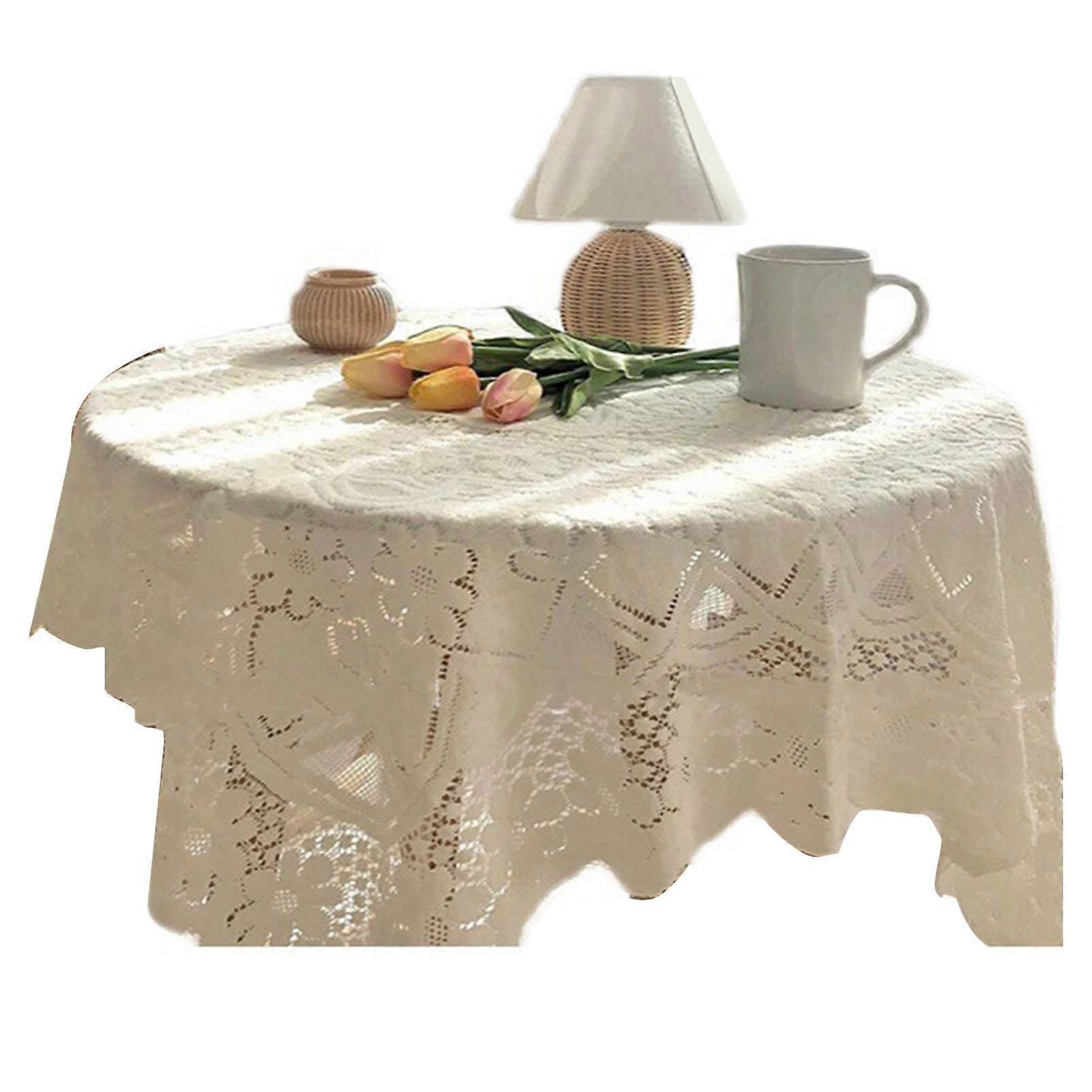 Tablecloth Vintage Simple Romantic Soft Exquisite Craftsmanship Lace Table Cover for Tea Table