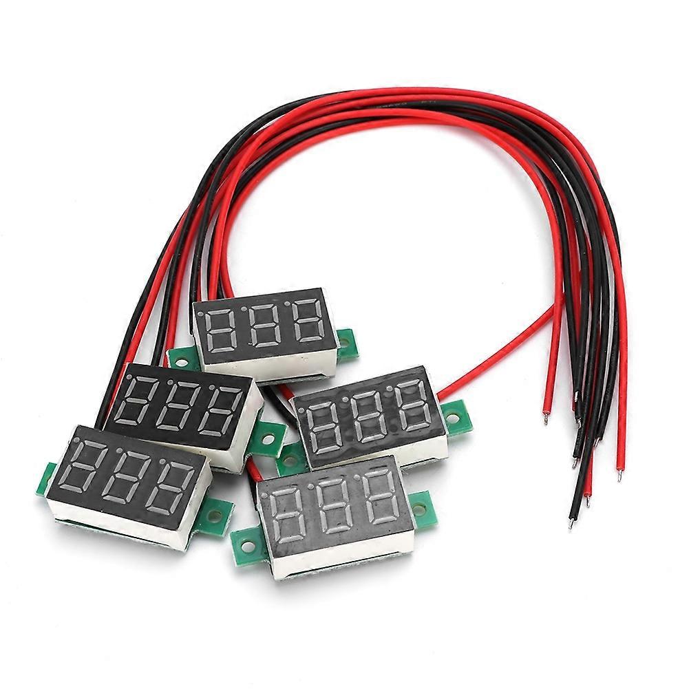 5pcs Yellow 0.36 Inch Digital LED Panel Voltmeter Two Wire DC Volt Meter Voltage Monitor