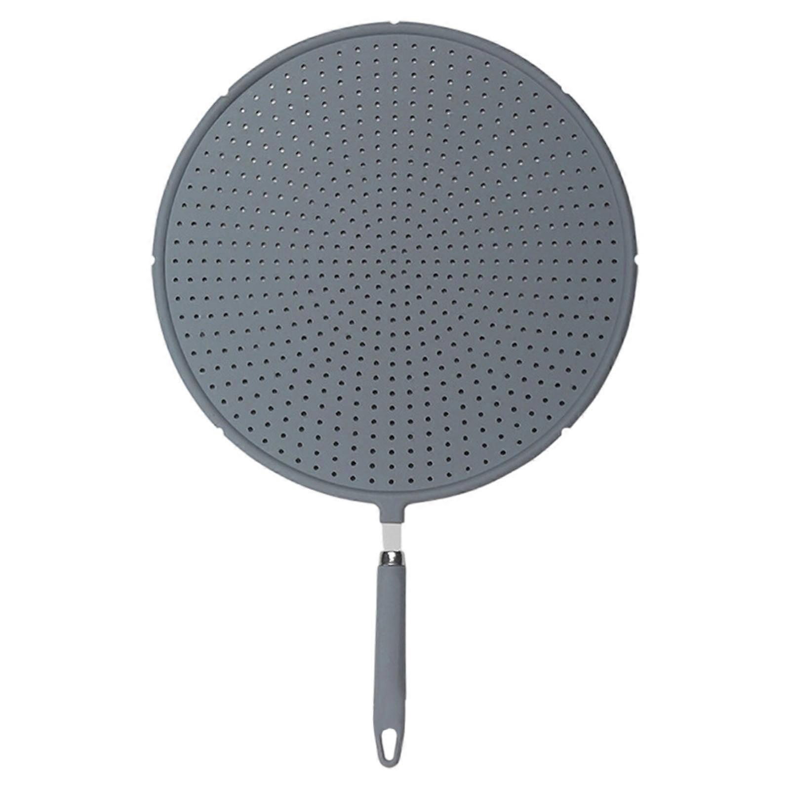 Efficient Silicone Lid For Cooking Utensils 230℃ Heatproof Microwave Splatters Guards With Soft Handle Kitchen Accessory  Nordic gray