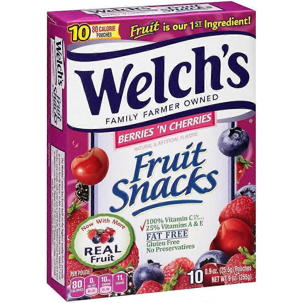 Welch's Berries 'n Cherries Fruit Snacks, 10 Ea