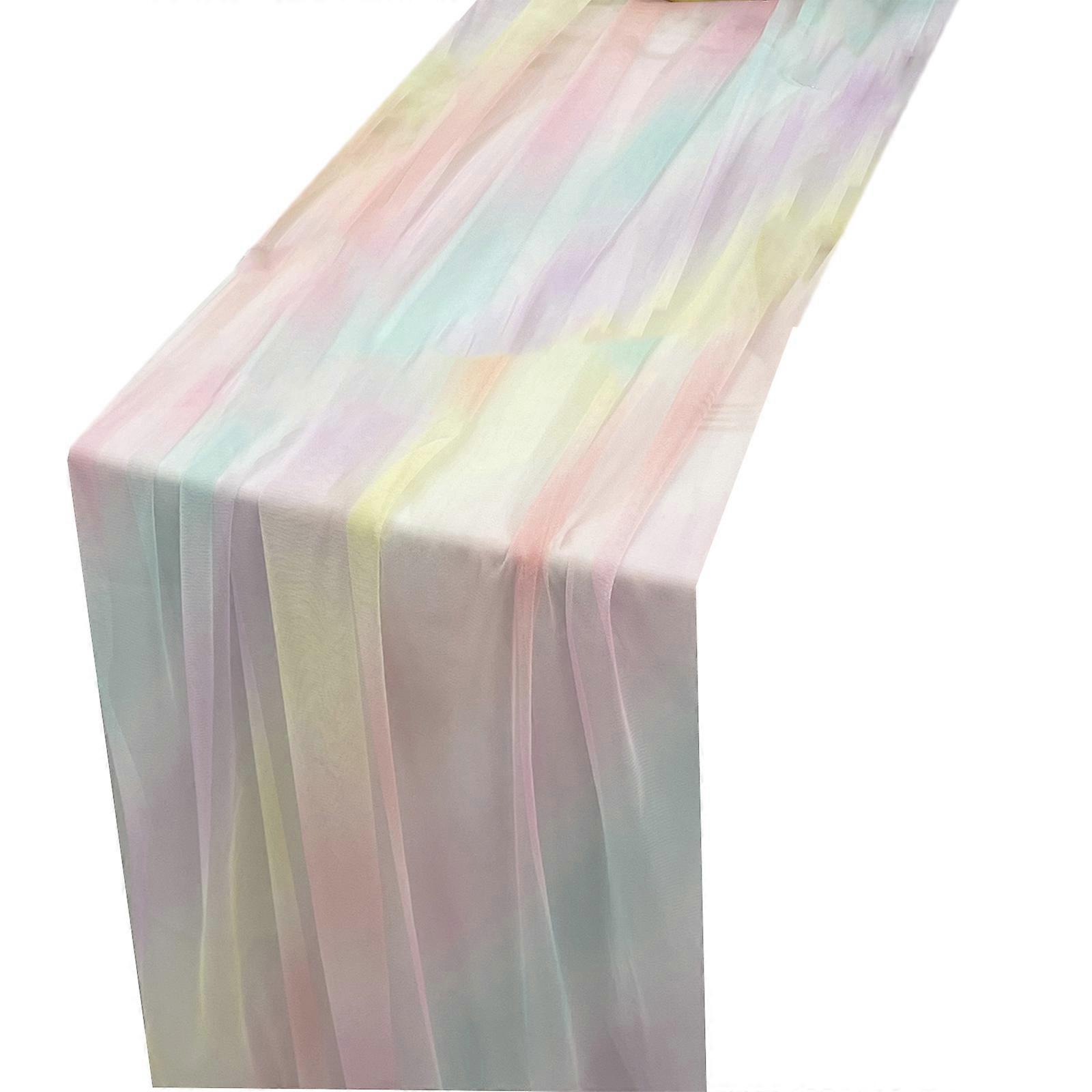 Multipurpose Polyester Table Runner BrightColor Stripe Portable Storage Any Occasion  30 275cm Yellow