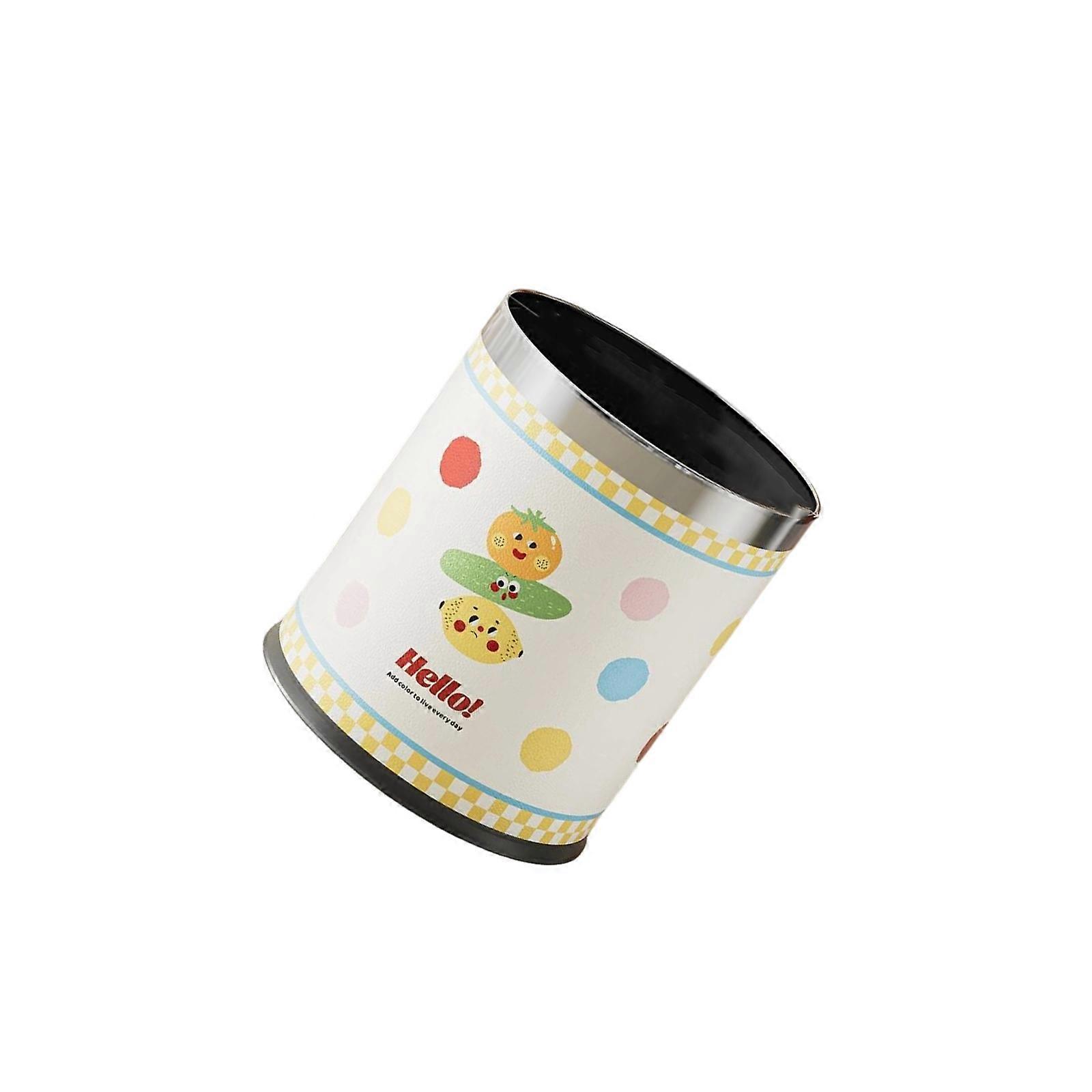 Cartoon Indoor Trash Can With Lovely Pattern Portable Space Saving Design For Kitchen Office Multicolor