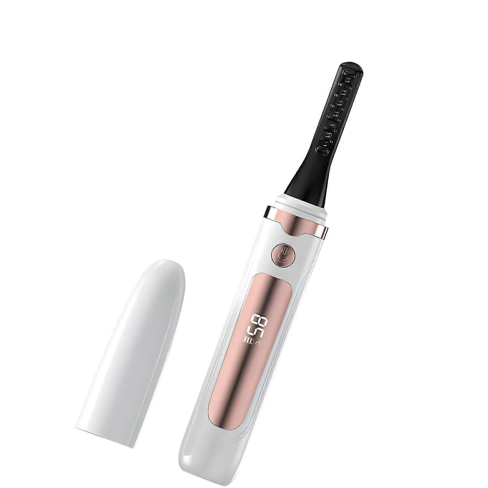 Immediate Stretch Eyelashes Curler With Intelligent Temperature Display USB Charging Dense Body Easy Control Perfect Curving  White