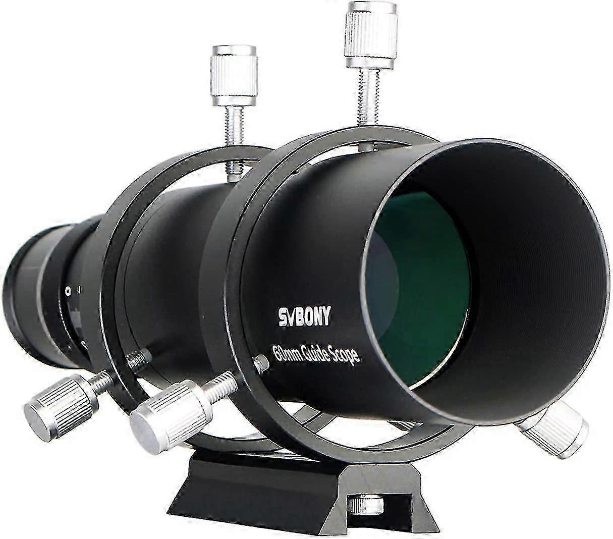 Svbony SV106 Guiding Telescope 60mm, F4 Telescope Guide Scope with Helical Focus for Guiding Finding Stars(Black) 25-26