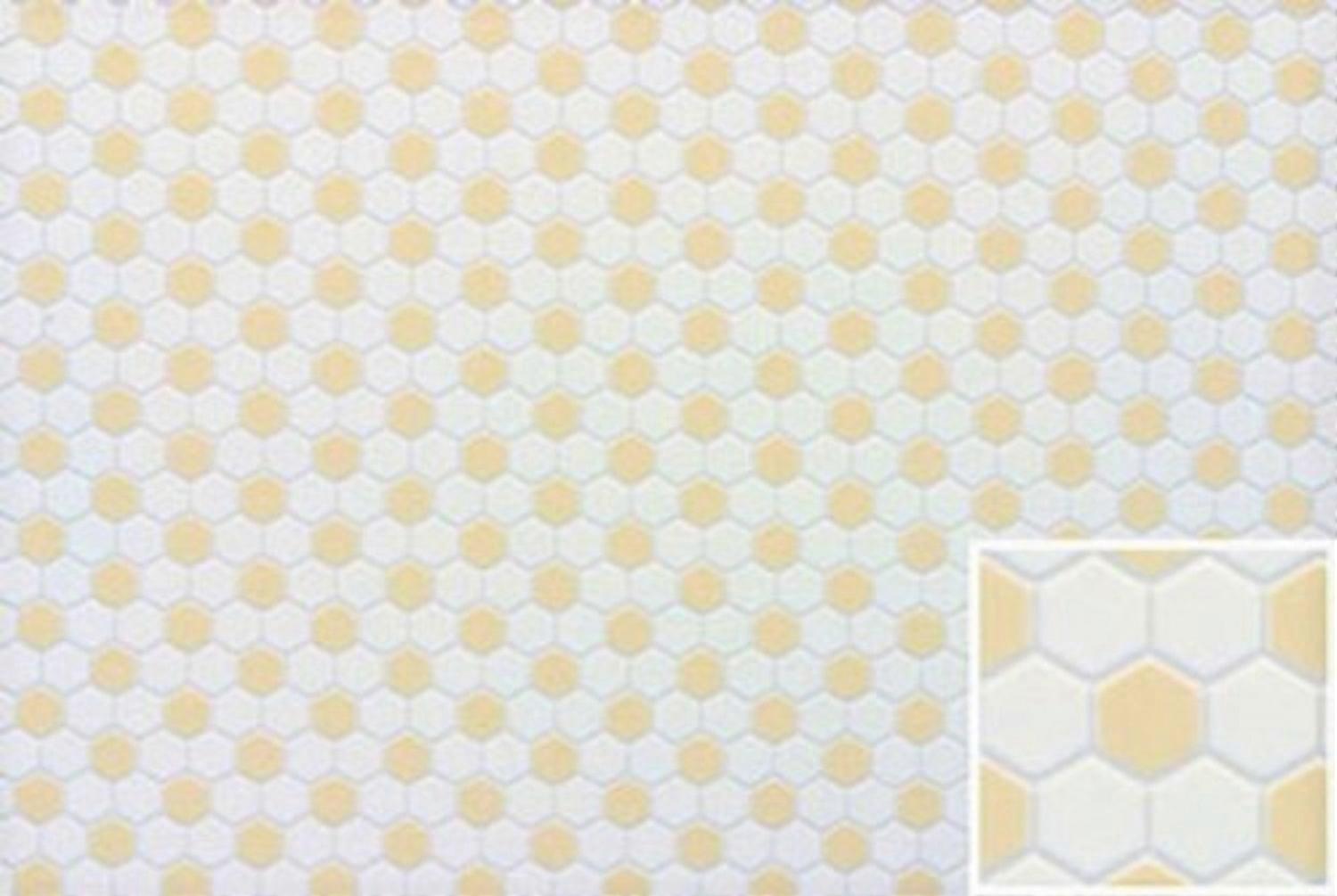 بيت الدمى مصغرة الحمام المطبخ الأرضيات الأبيض البيج مسدس ورقة البلاط