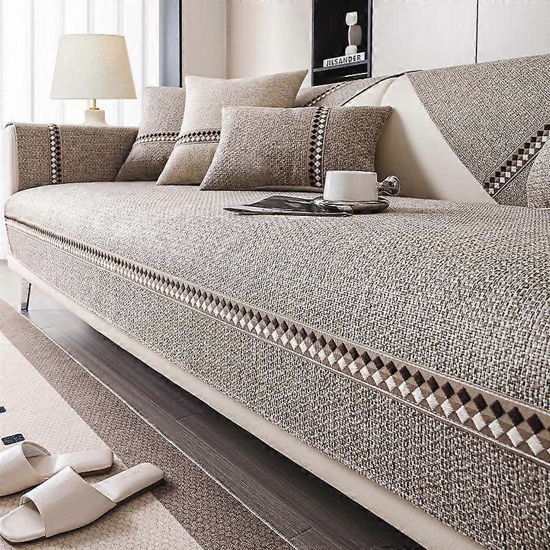 Solid Color Fashion Couch Protector, 1 Count Non-slip Elastic Washable Sofa Slipcover, Dustproof Sofa Pad Protector, Furniture Protector for