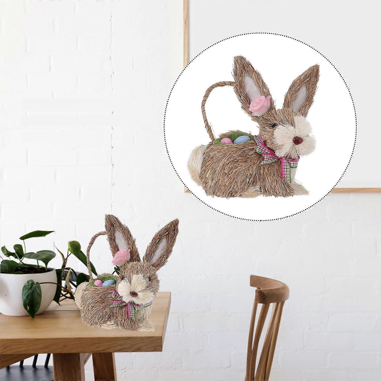 Hand-Woven Bunny Easter Rabbit Decor for Home Ornament