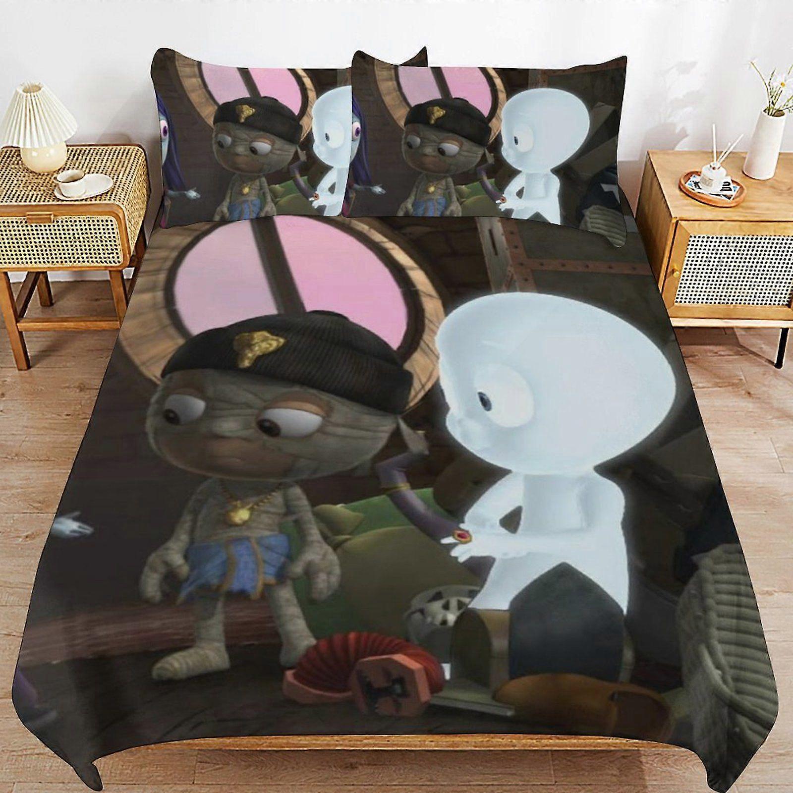 u652 Casper's Scare School Machine Wash Safe Practical Zipper Soft Touch Quality Fabric Duvet Cover Sets for Comfortable Sleep n652