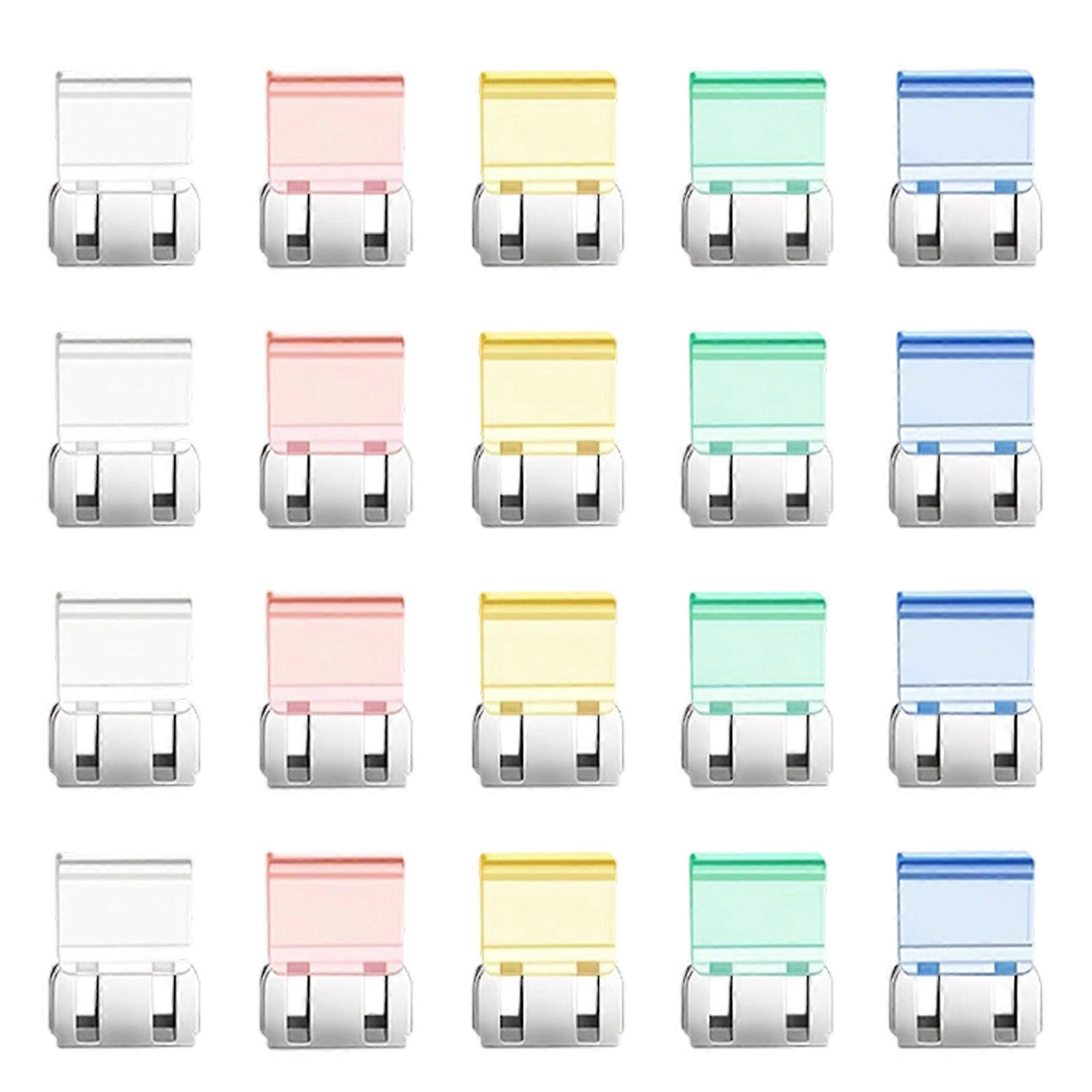 20Pcs Push on Plastic Paper Clips File Fasteners Clips for Home Office Classroom Document Reports Paper Organization Multicolor