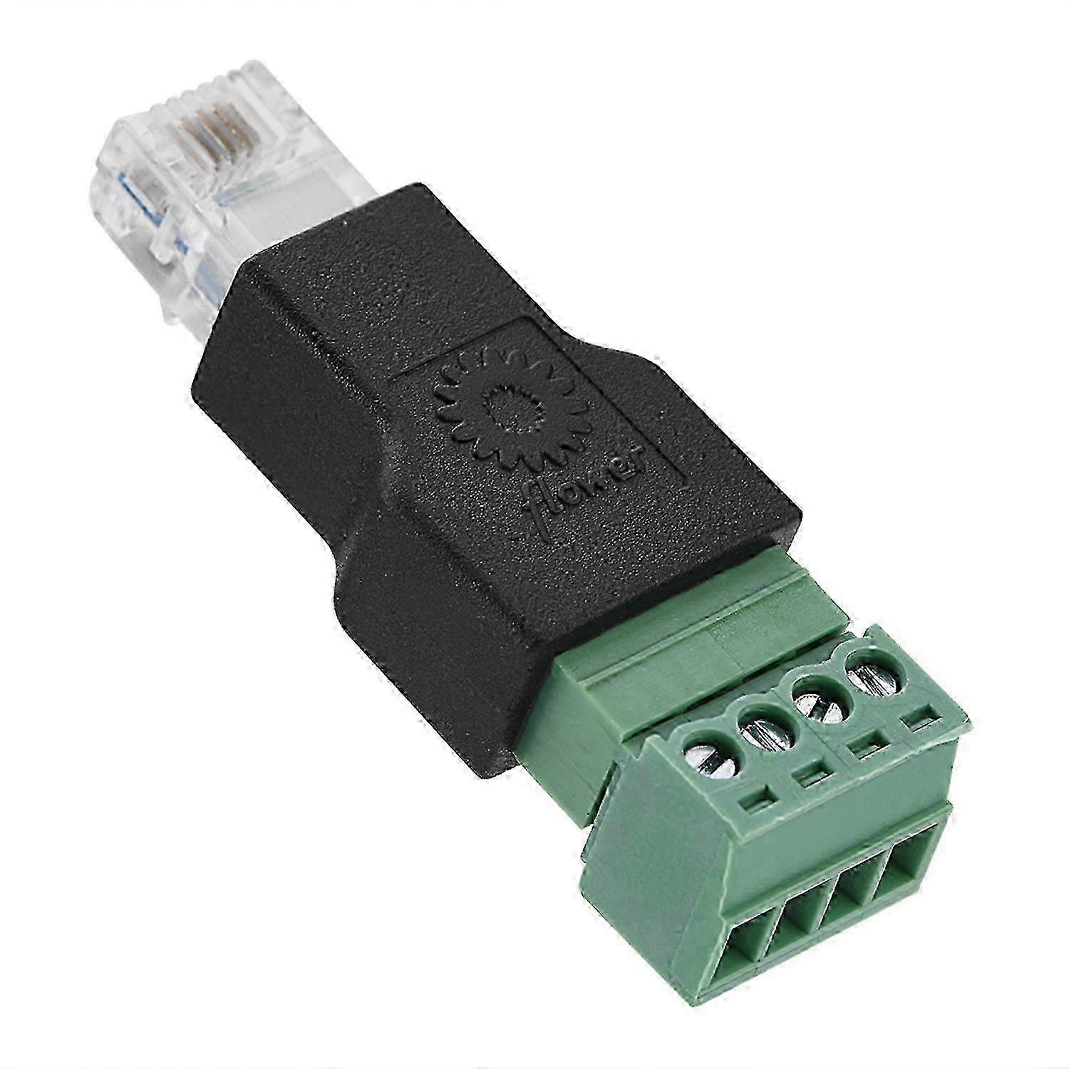 Ethernet Connector RJ11 6P4C Male to 4 Pin Screw Terminal Connector