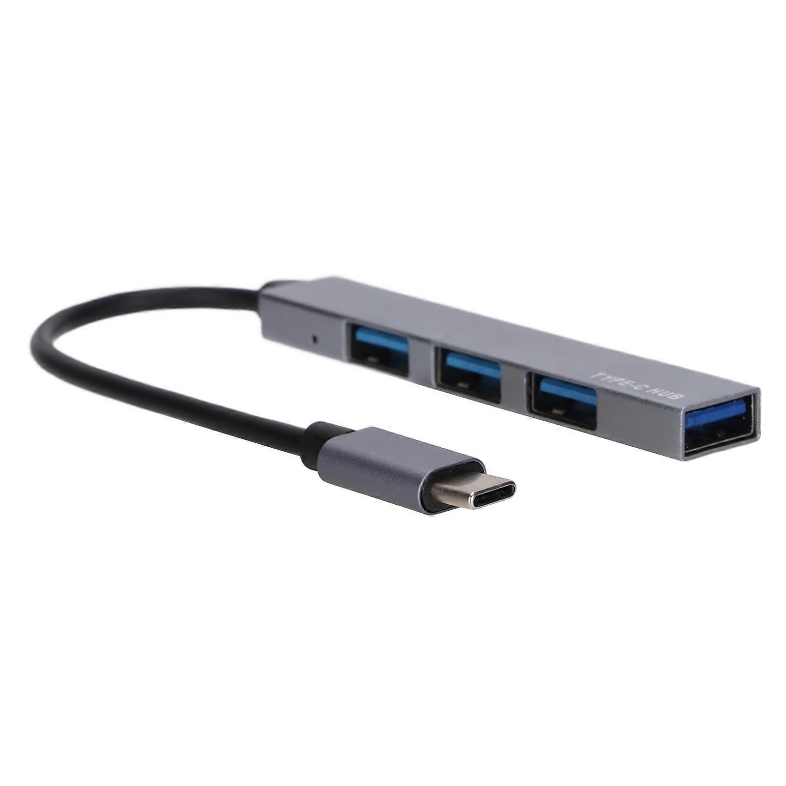 Expansion Dock TYPEC Mini Plug and Play USB2.0 USB 3.0 Hub 1 Drag 4 Expansion Dock(Grey )