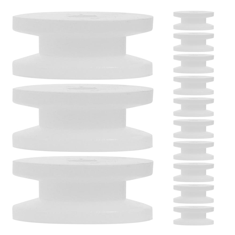 White Plastic Pulley Wheels for Machine Use Efficient Power Transmission 20Pcs