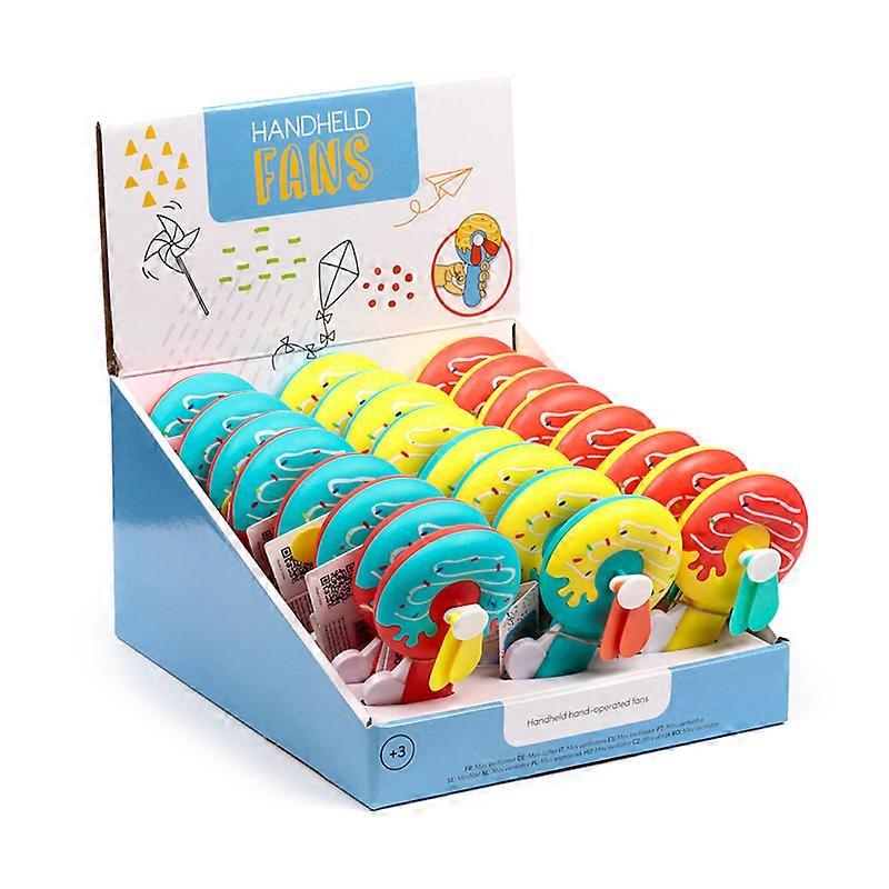 Hand Operated Hand Fan - Donut 1 Pack