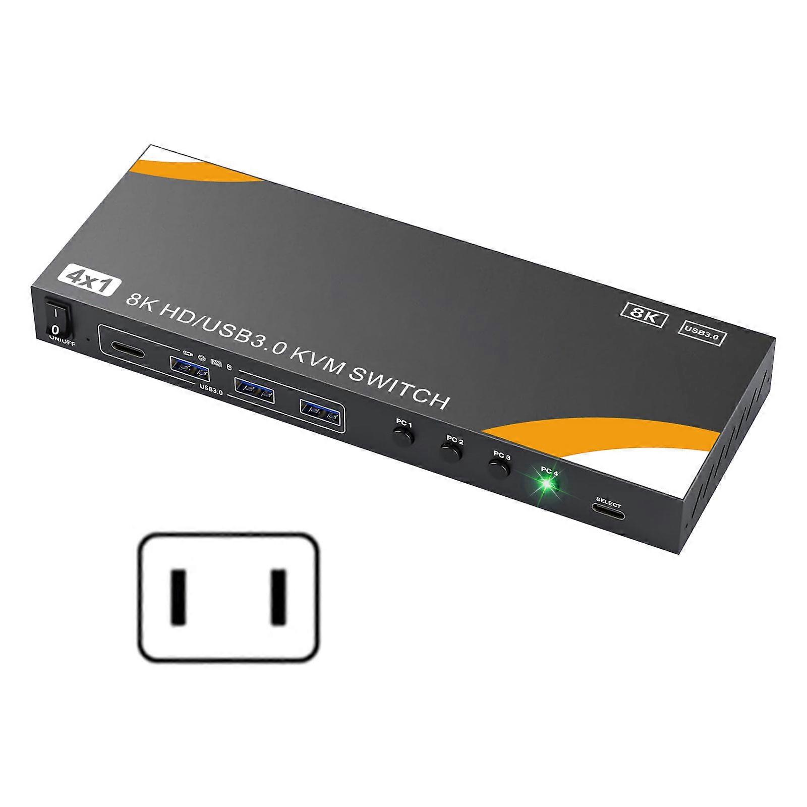 USB KVM HDTV Switcher Splitter Box 4 PC Sharing USB Devices Switcher Box For PC Computer Printer Keyboards Mouse Multicolor