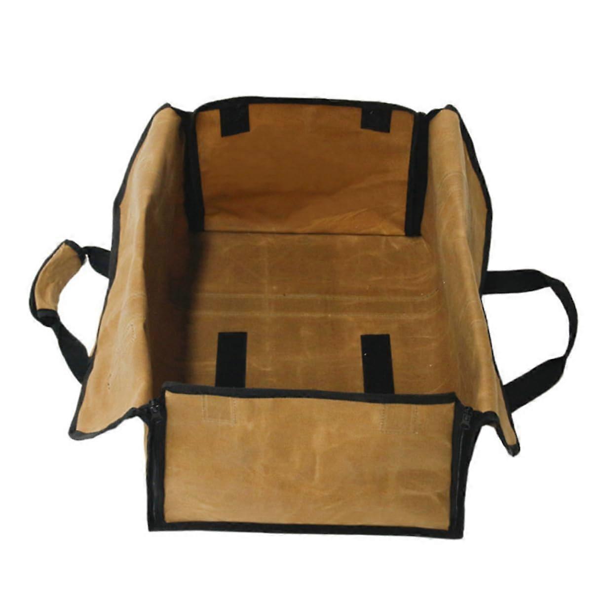 Canvas Firewood Log Carrier Bag with Handles, Waxed Water & Fire Resistant for Camping and BBQ