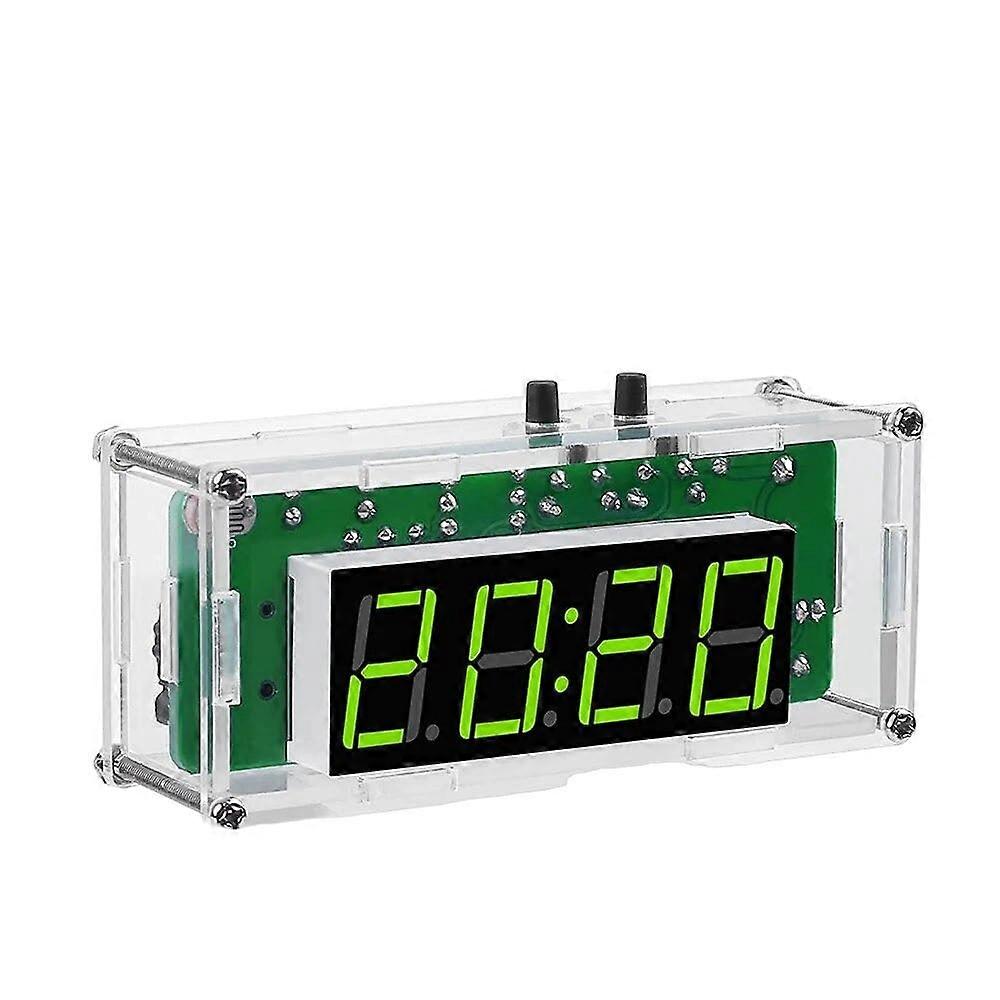 DIY Electronic Clock Kit with LED Time Display C51 Microcontroller Light Control Green Blue Red