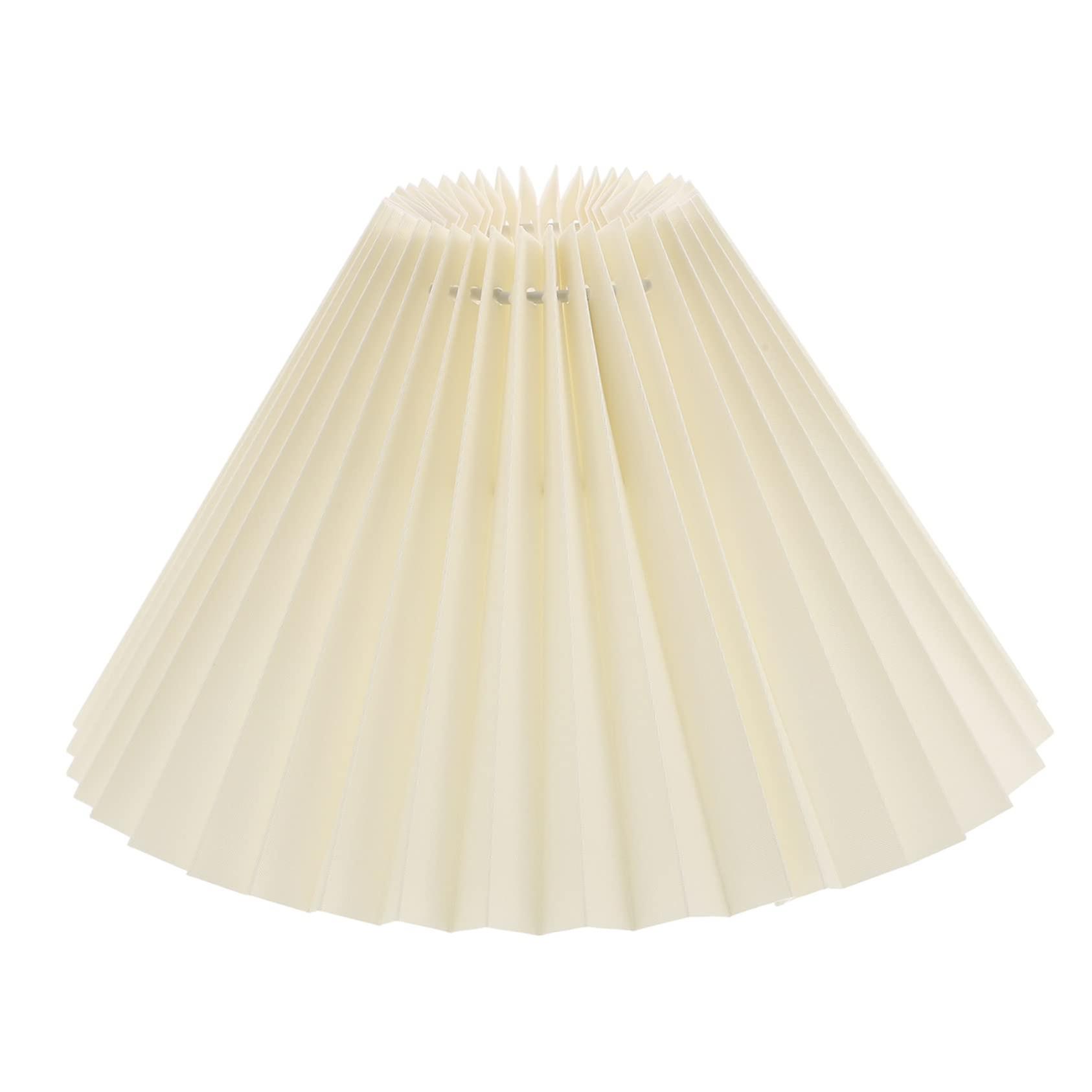 Pleated Lamp Shade Soft Light Diffusion Vintage Fabric Cover for Pendant and Table Lamps