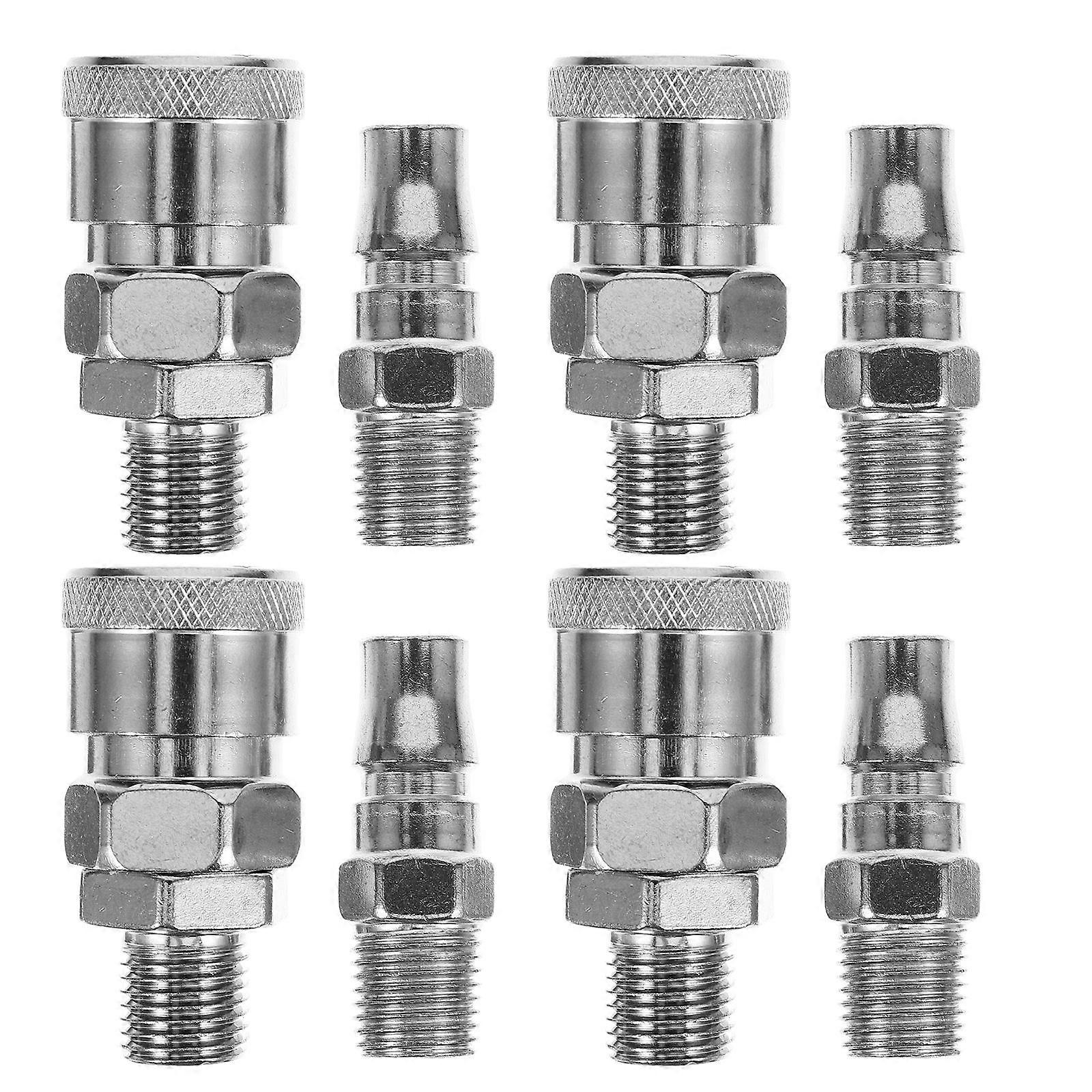 Air Hose Connector Quick Coupling for Car 4Pcs Metal Pneumatic Components