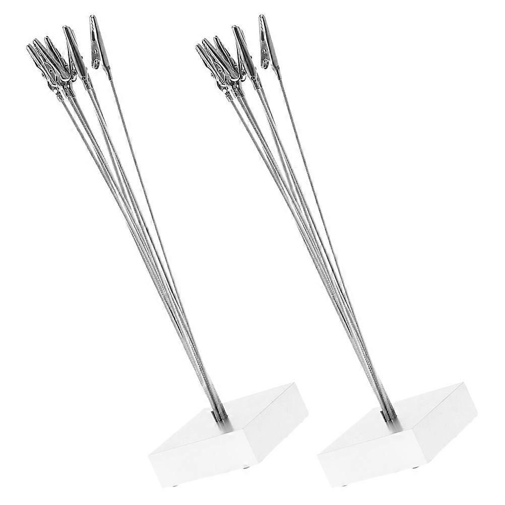 Silver Wire Photo Holder for Memo Clips 2Pcs Table Card Display