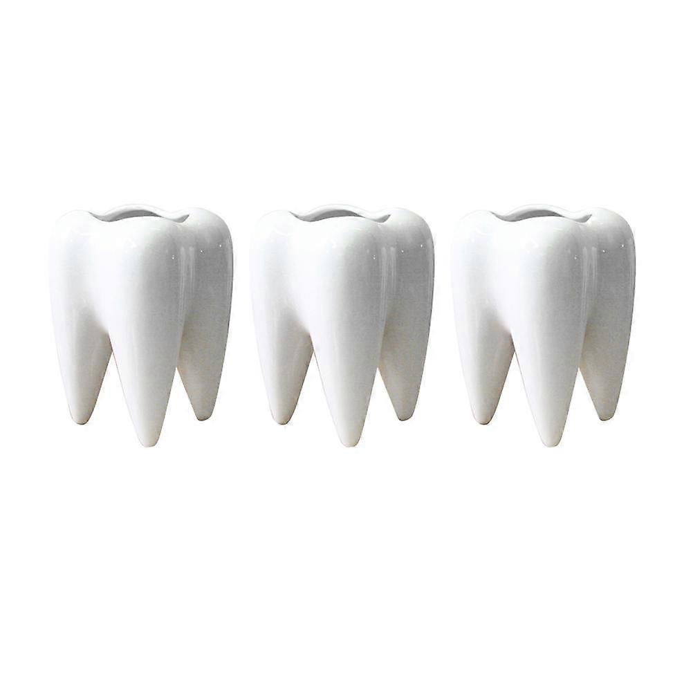 Flower Pots for Indoor Ceramic Teeth Design for Succulent 6Pcs White