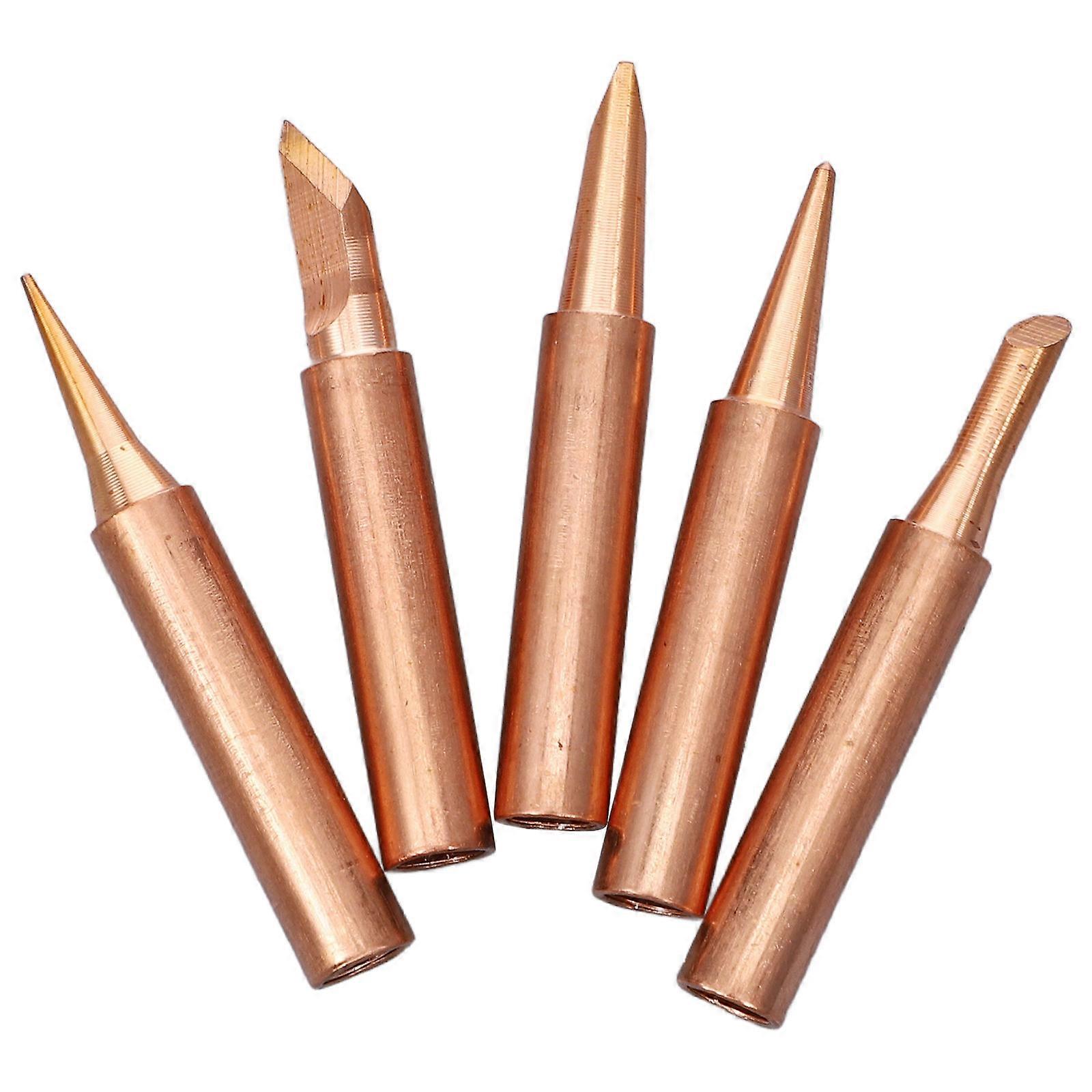 Durable Copper Soldering Iron Tips for Replacement Assorted Welding Tips 5pcs