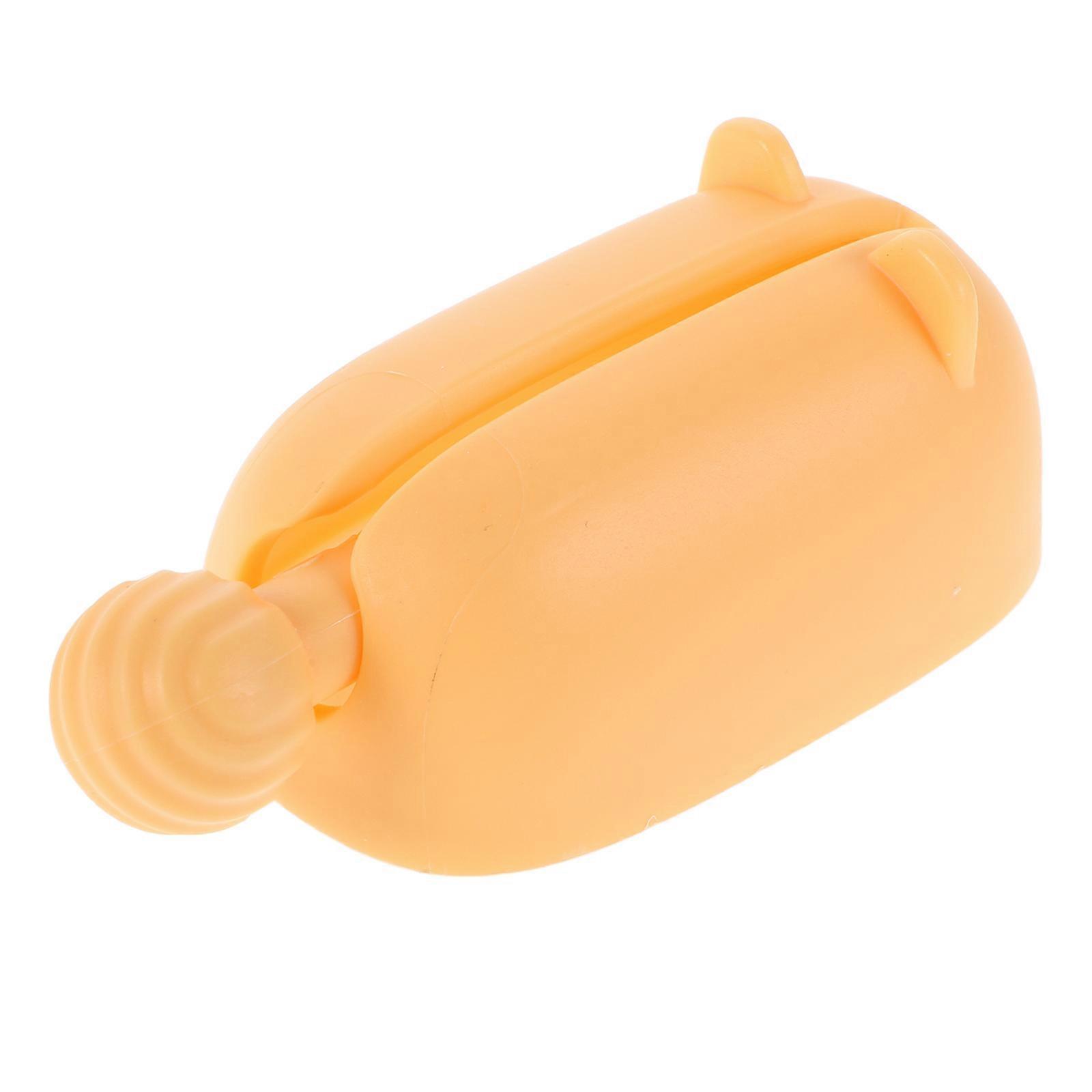 Wall Mounted Toothpaste Dispenser Holder for Bathroom Storage Modern Organizer Tool Yellow PP