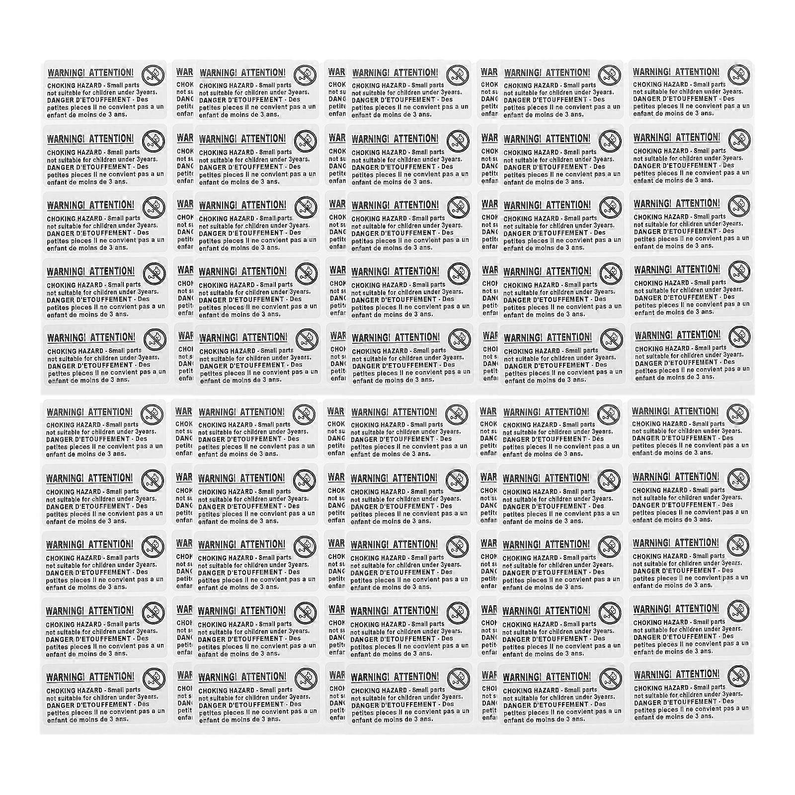 200Pcs Self Adhesive Choking Hazard Warning Labels for Packing Safety