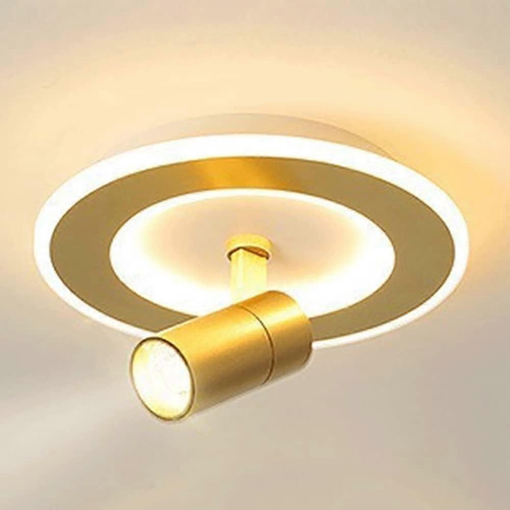 Chandeliers Ceiling Light Corridor Spotlight Round Design Gold Metal Ceiling Lamp With Shade LED3000K