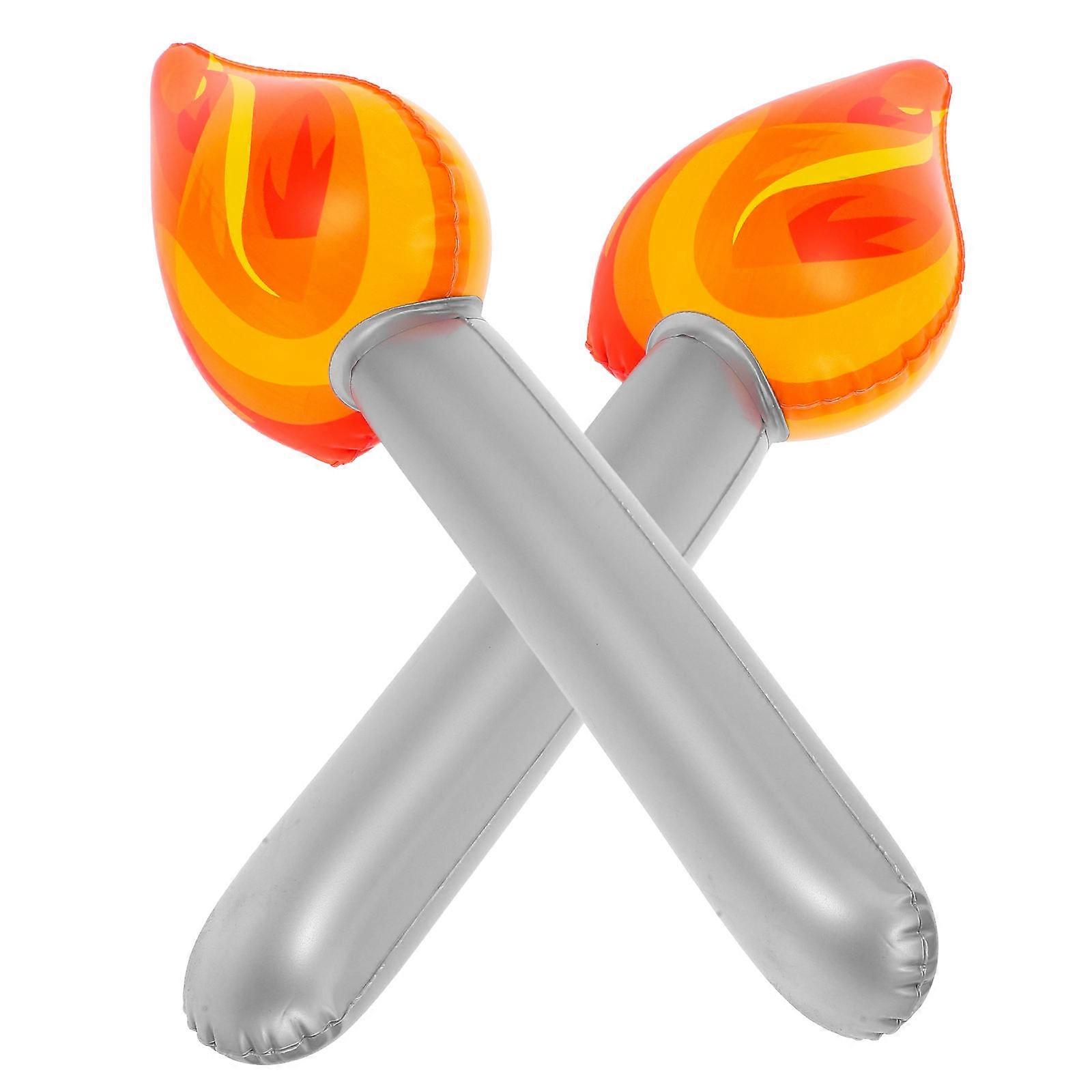 Rubber Inflatable Torch Props for Stage Performance 2Pcs Plaything Set