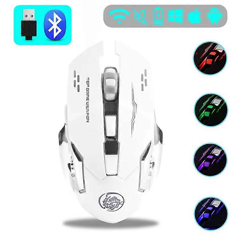 2.4G+Bluetooth 5.2 feels comfortable and full of cool luminous wireless Bluetooth mouse office games are easy to use.