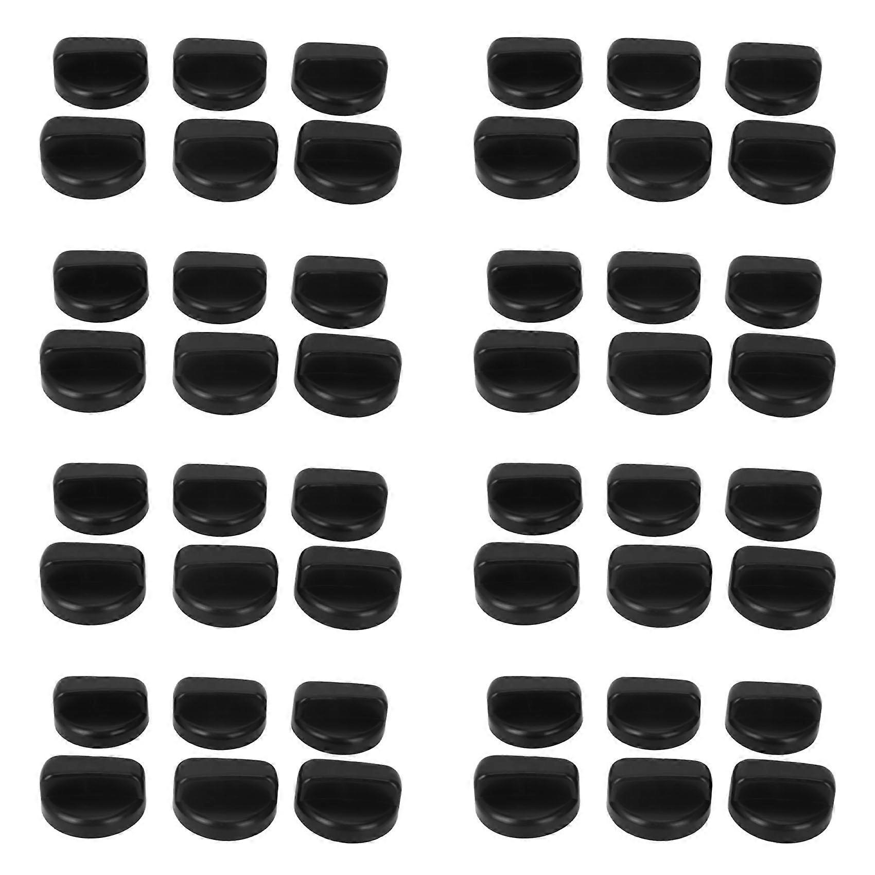48 PCS Kitchen Black Plastic Gas Stove Cooker Control Knobs