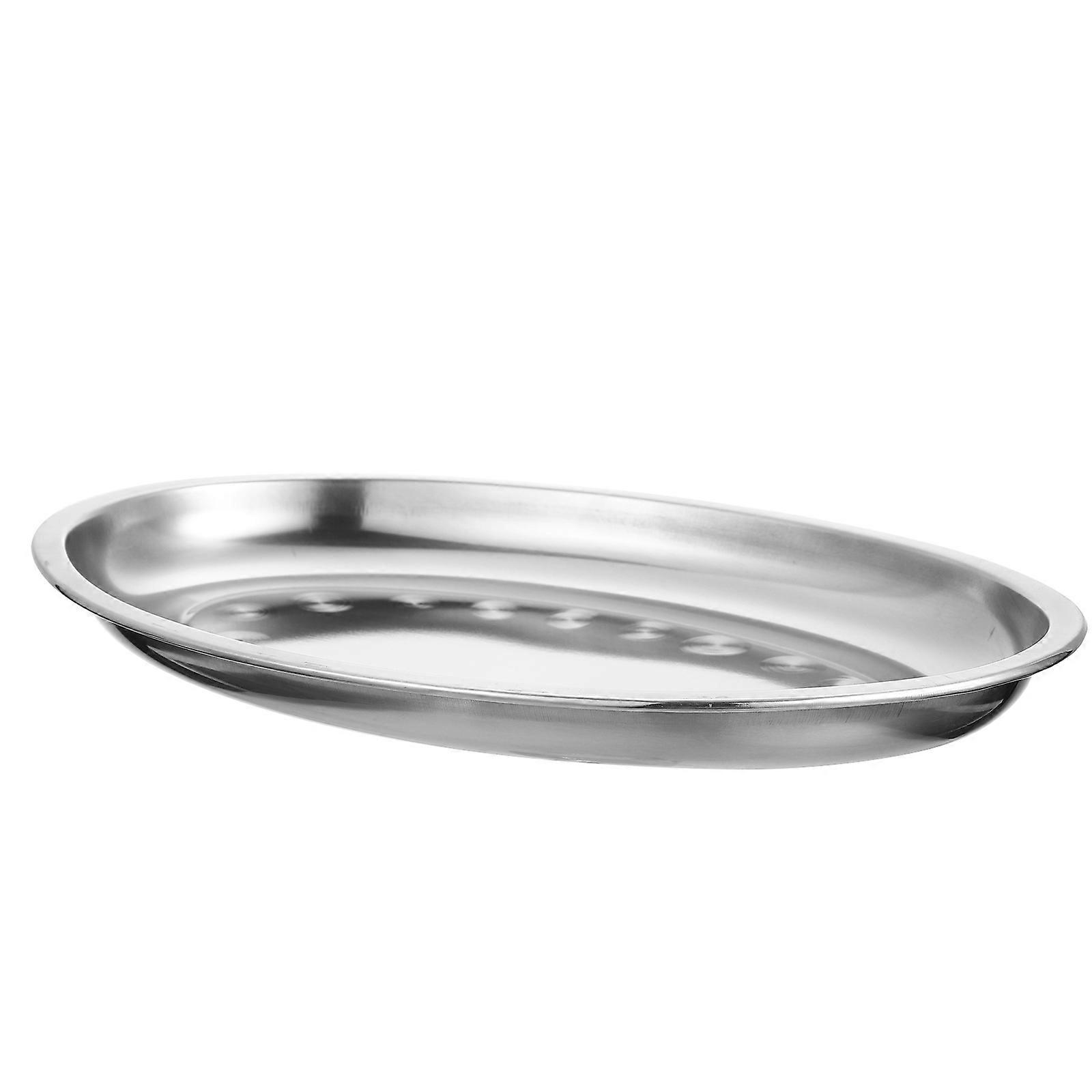 Durable Stainless Steel Oval Plate Serving 4Pcs Set