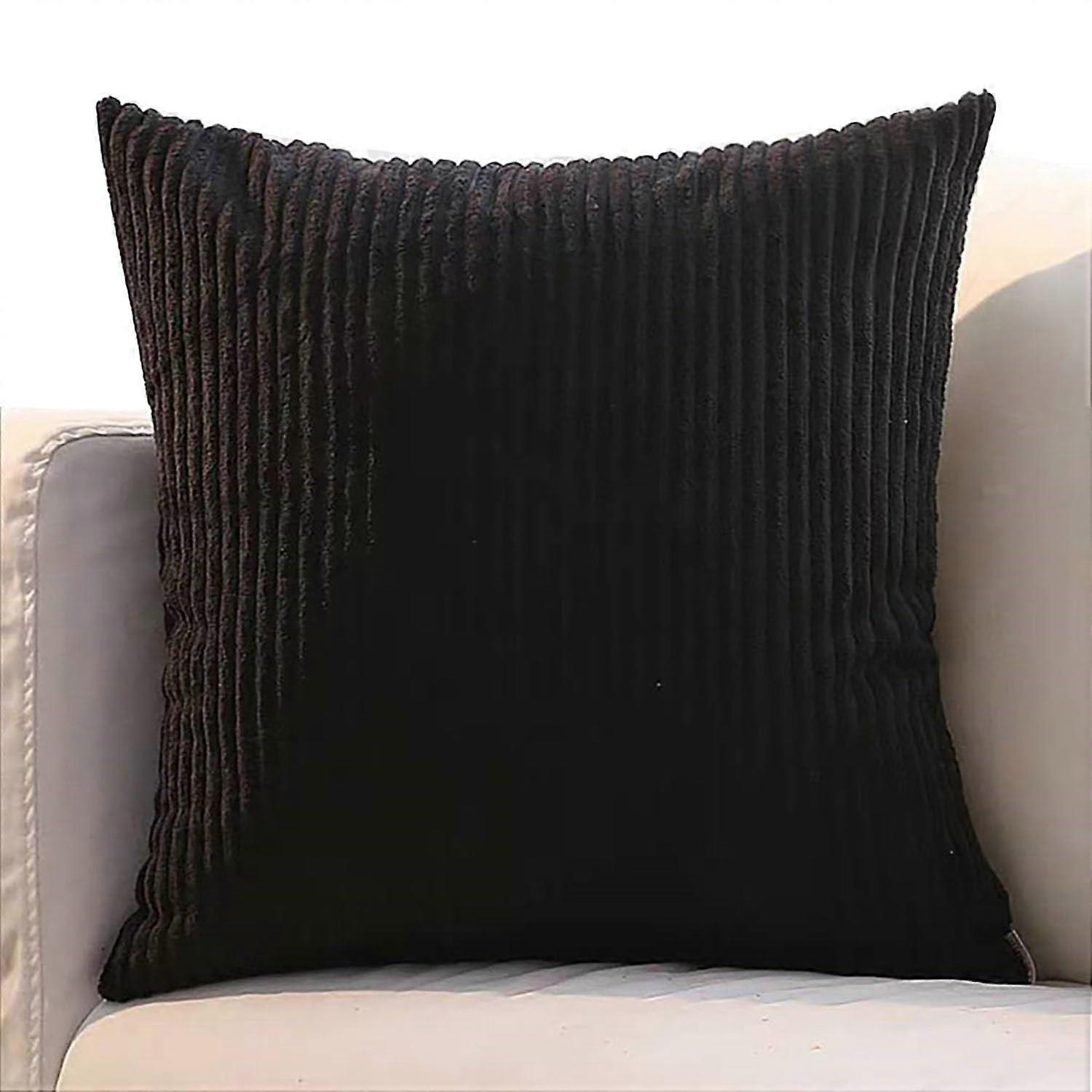 Corduroy Pillow Covers Soft Breathable Square Cushion Cases with Invisible Zipper for Sofa and Bed