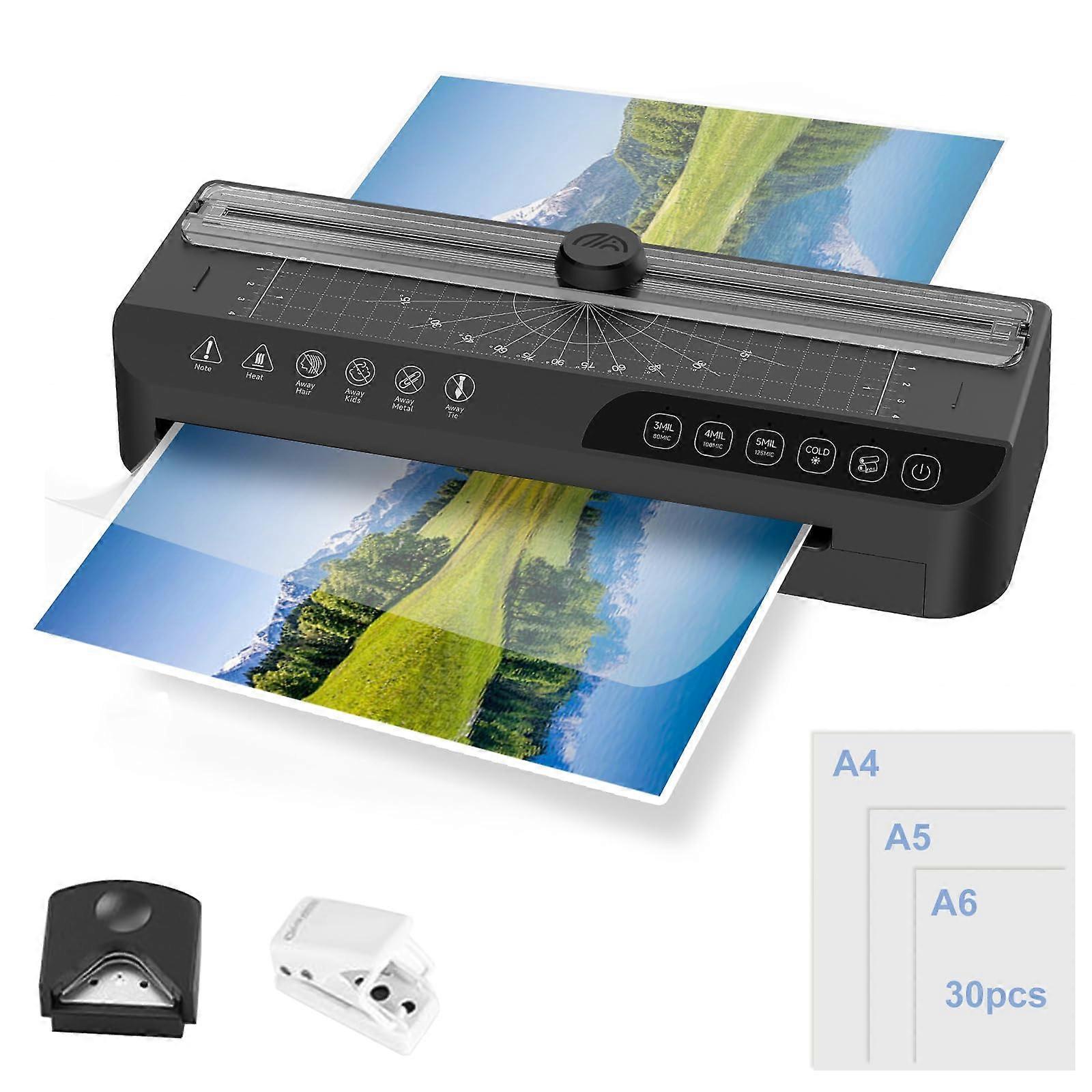 Laminator Machine 5in1 Thermal Hot and Cold with Pouches Cutter A4 A5 A6 for Home Office