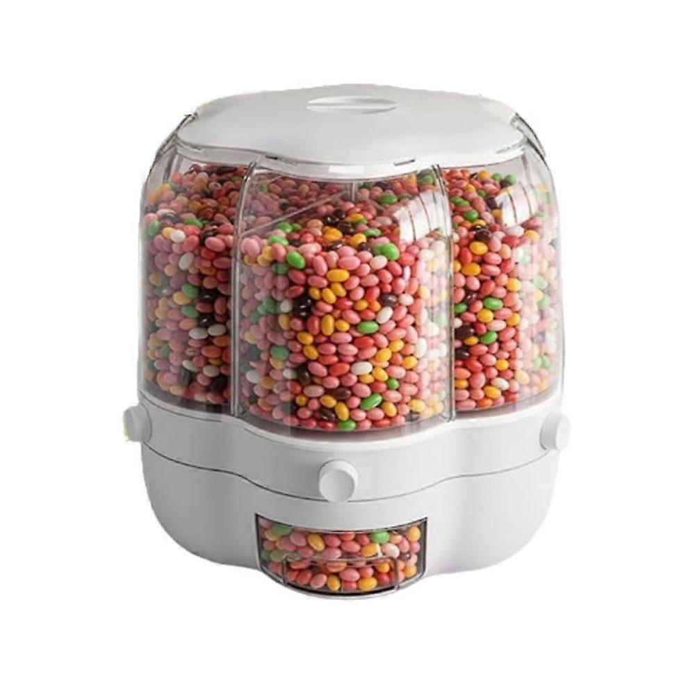 6 Compartments Candy Treat Dispenser Space Saving Kitchen Storage Box