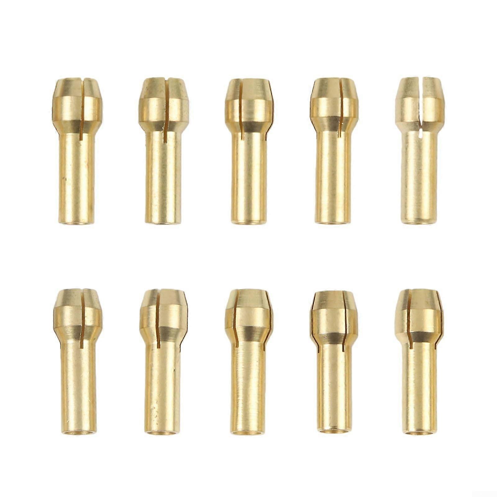 Rotary Tool Collet Set 10pcs Brass Chucks Adapter 0.53.2mm Wide Bit Range for Dremel