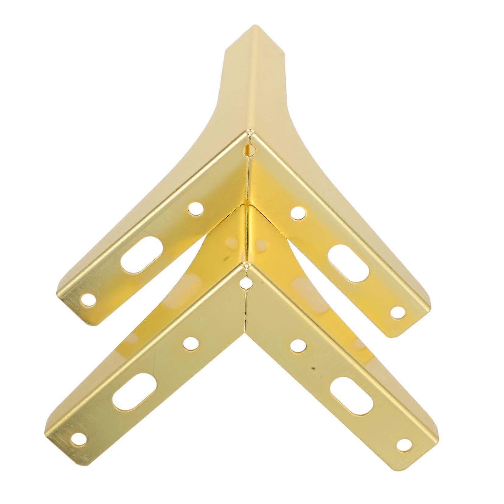 2pcs Metal Triangle Furniture Legs with Floor Protection Pads for Sofas Tables Dressers Titanium