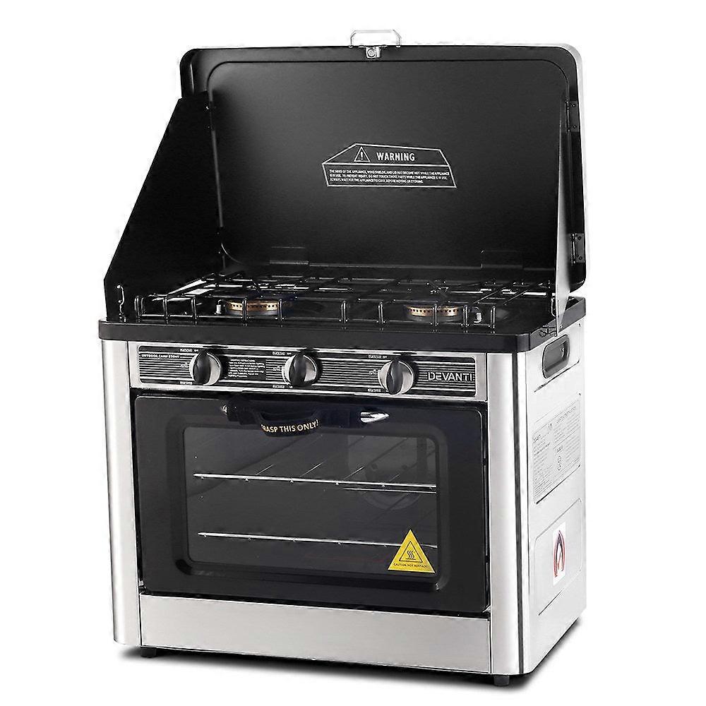 Devanti Gas Oven Lpg Silver Camping Stoves Ovens & Bbqs
