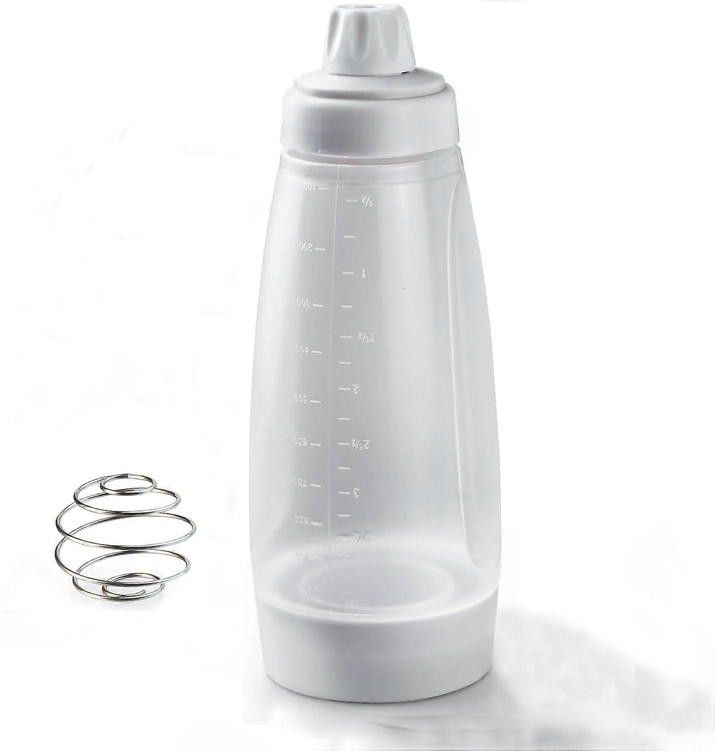 Pancake Batter Dispenser with Blender Ball, 33.8oz Silicone Mixer Bottle for Cupcakes and Waffles