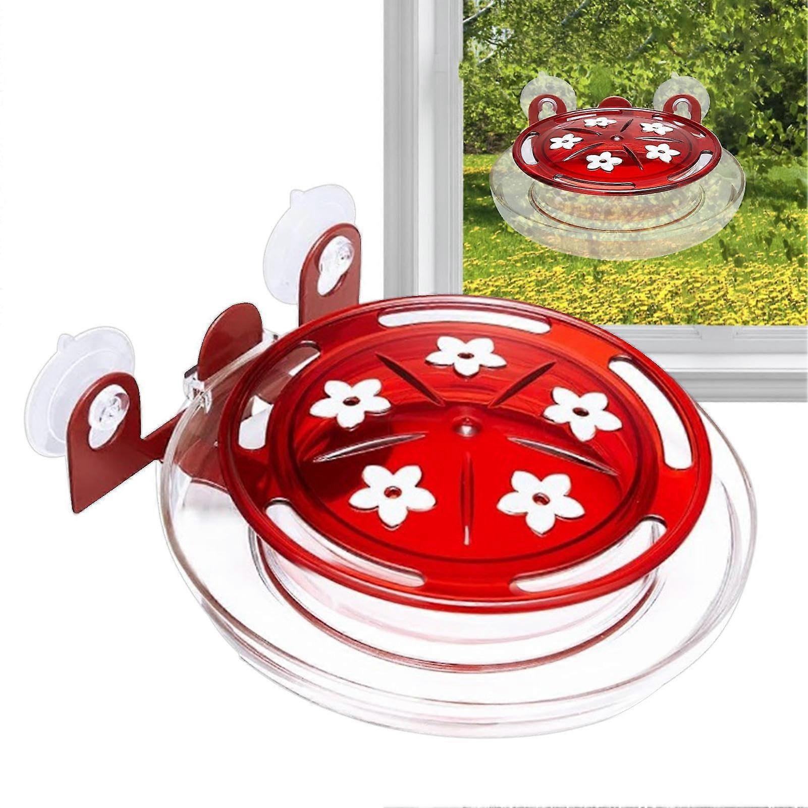 Window Hummingbird Feeder with Strength Suction Cups, 5 Ports Transparent Bird Viewing